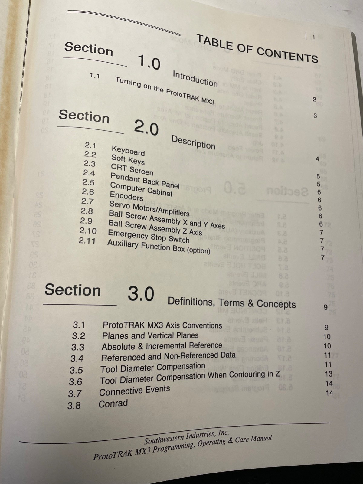 Prototrak Programming, Operating & Care Manual MX3 SWI VER 092193