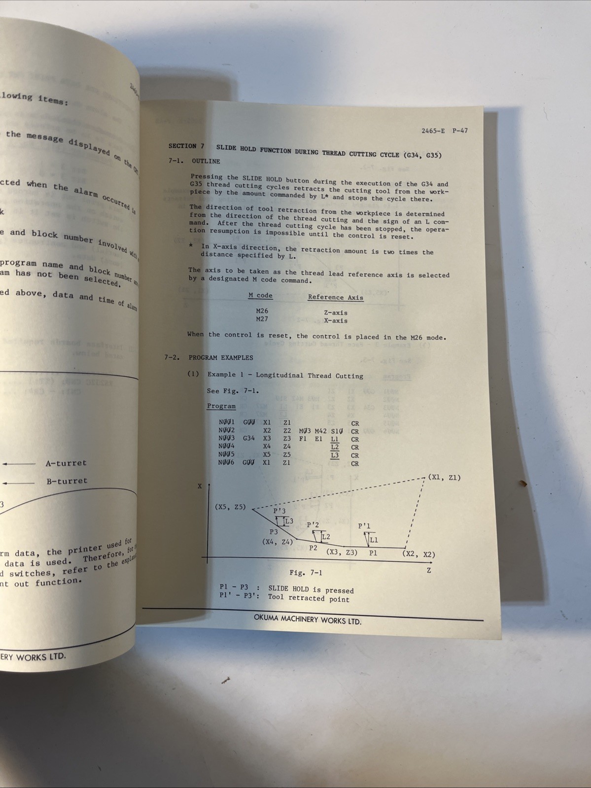 Okuma OSP500L-G/OSP5000L-G CNC Systems Special Functions Manual 2465-E-R3 A2
