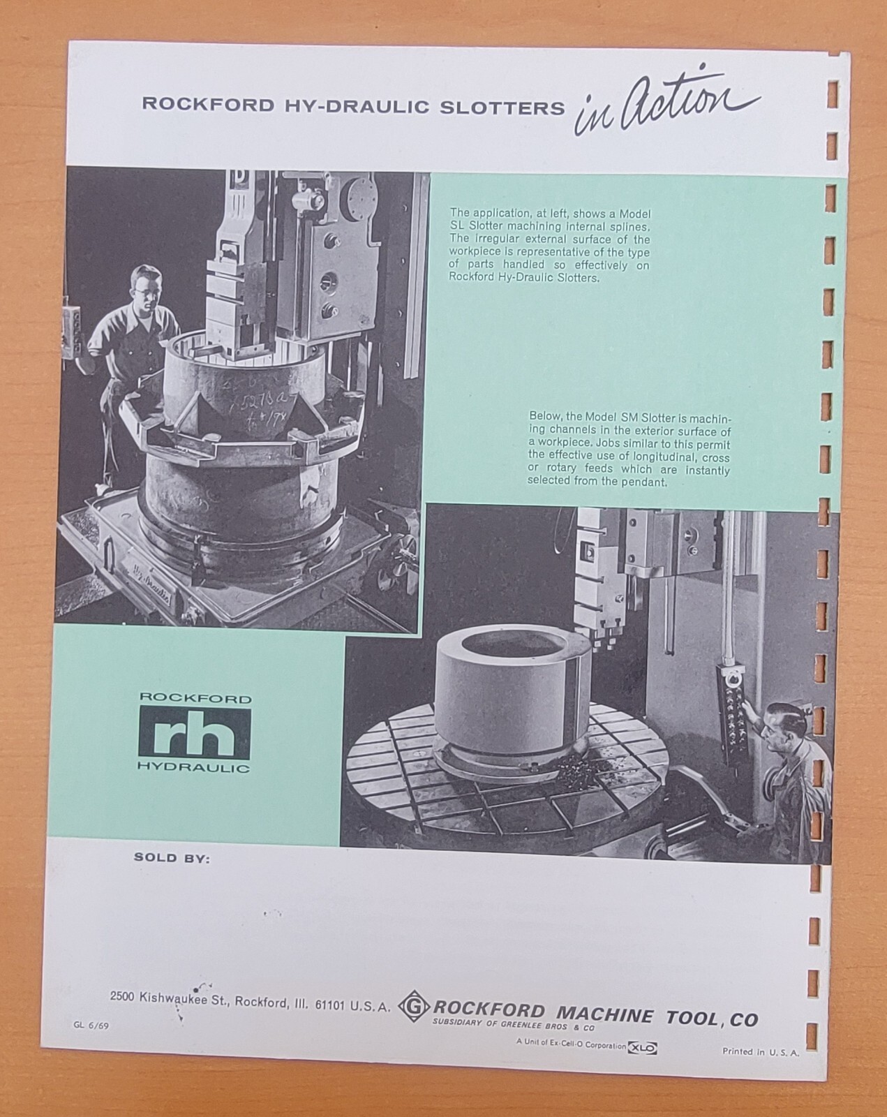 Rockford Machine Tool Hydraulic Slotters Sales Catalog Form 462