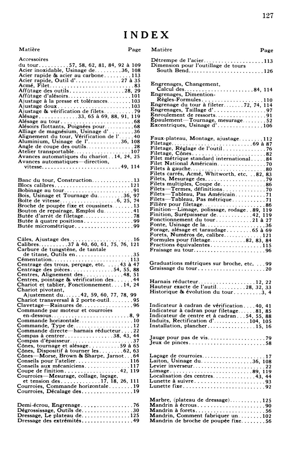 South Bend Manuel Sur L’usage Du Tour Métallique En Français 1940s-1970s 1206
