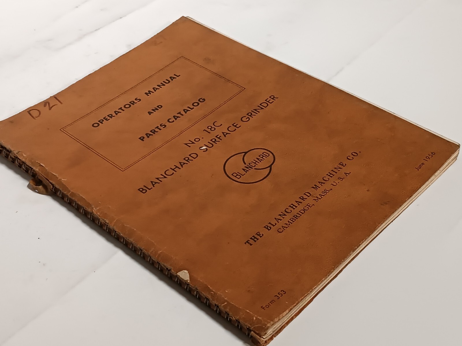 Blanchard No. 18-C Grinder Operator’s Handbook and Maintenance Manual & Others
