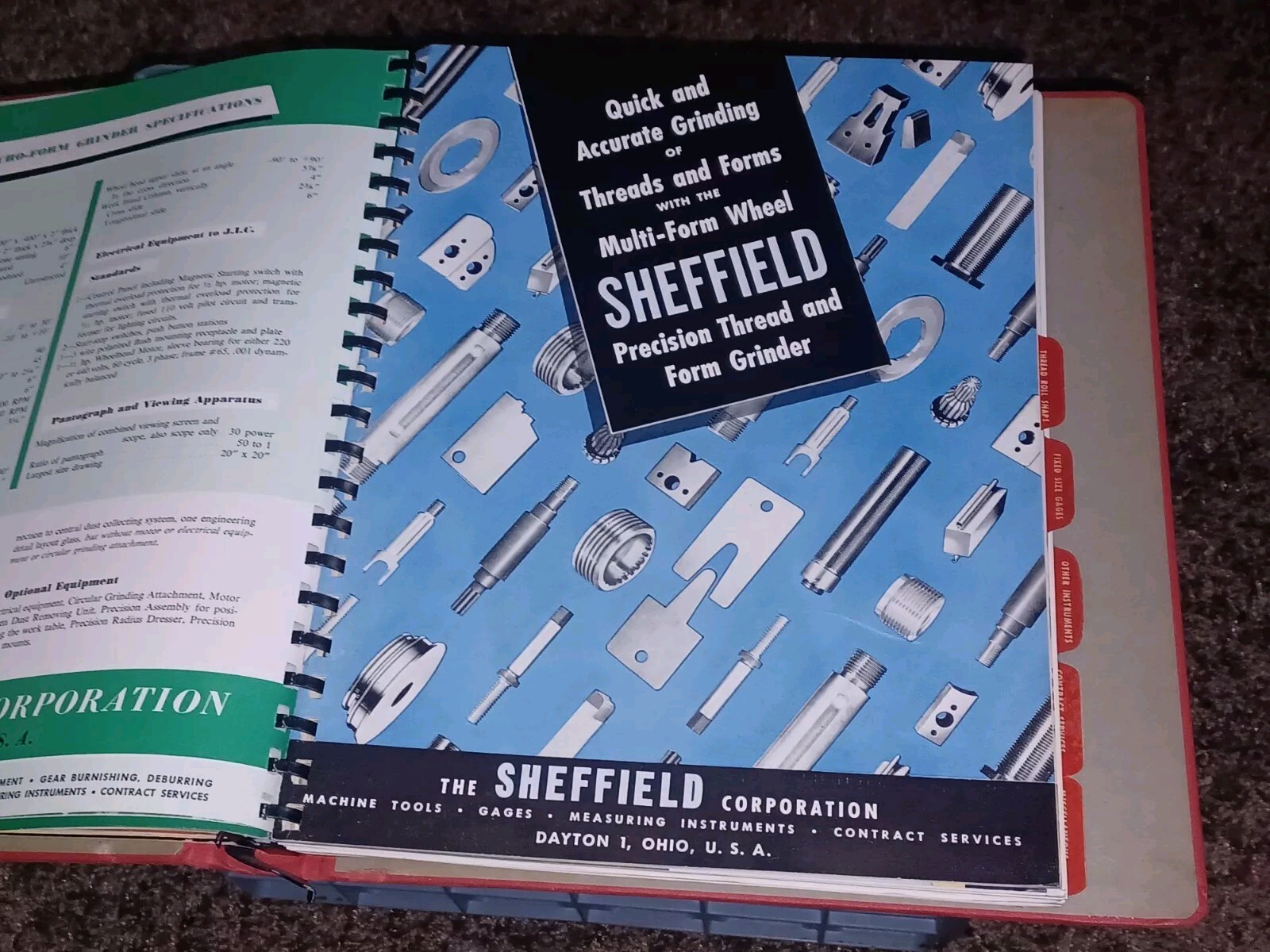 Sheffield Corporation Dayton Ohio SALES BOOK CATALOG LOT gages Machine Tools WW2