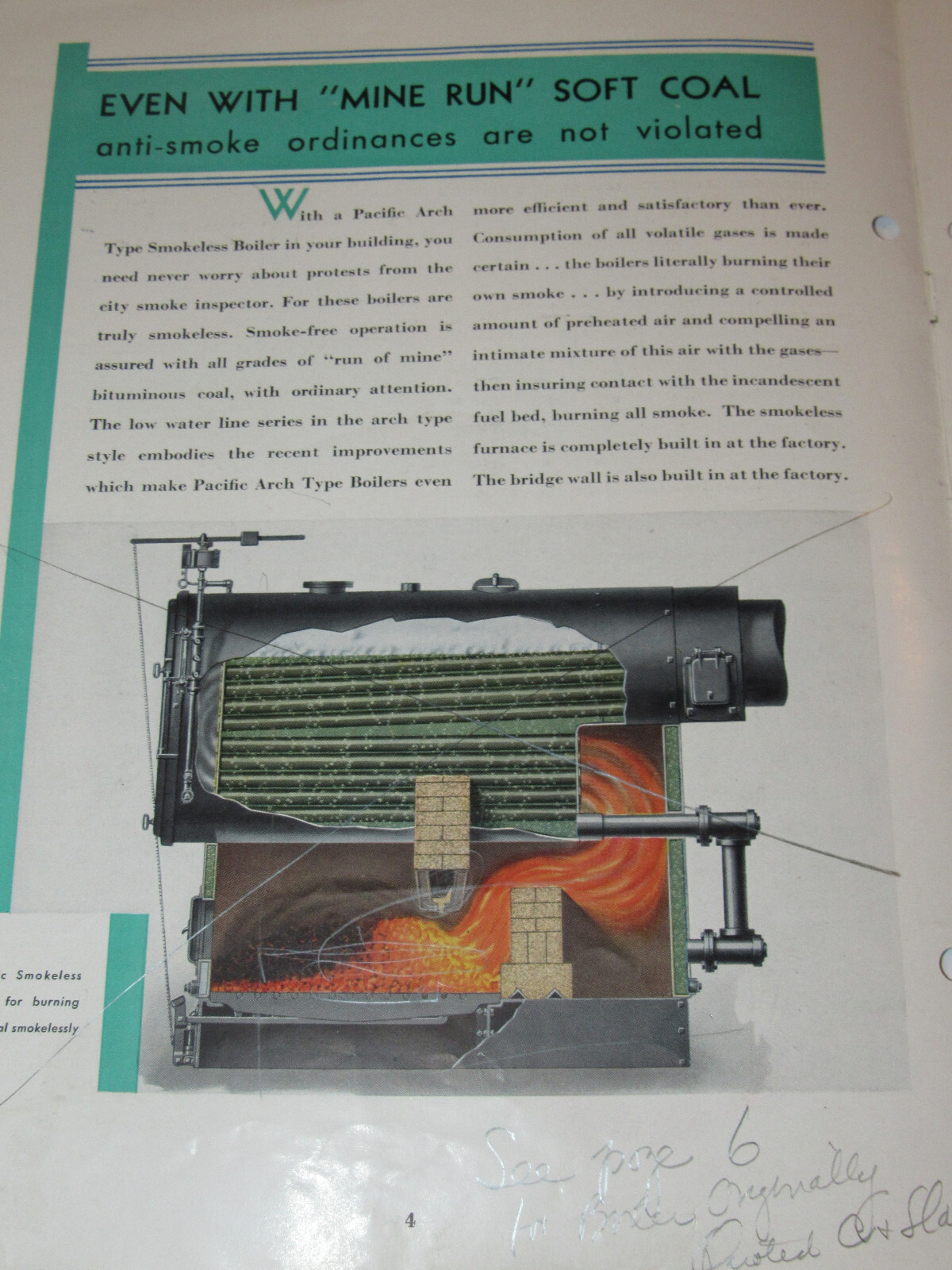 VINTAGE 1930 PACIFIC STEEL BOILER BROCHURE! THE LOW WATER LINE SERIES/PICS/SPECS