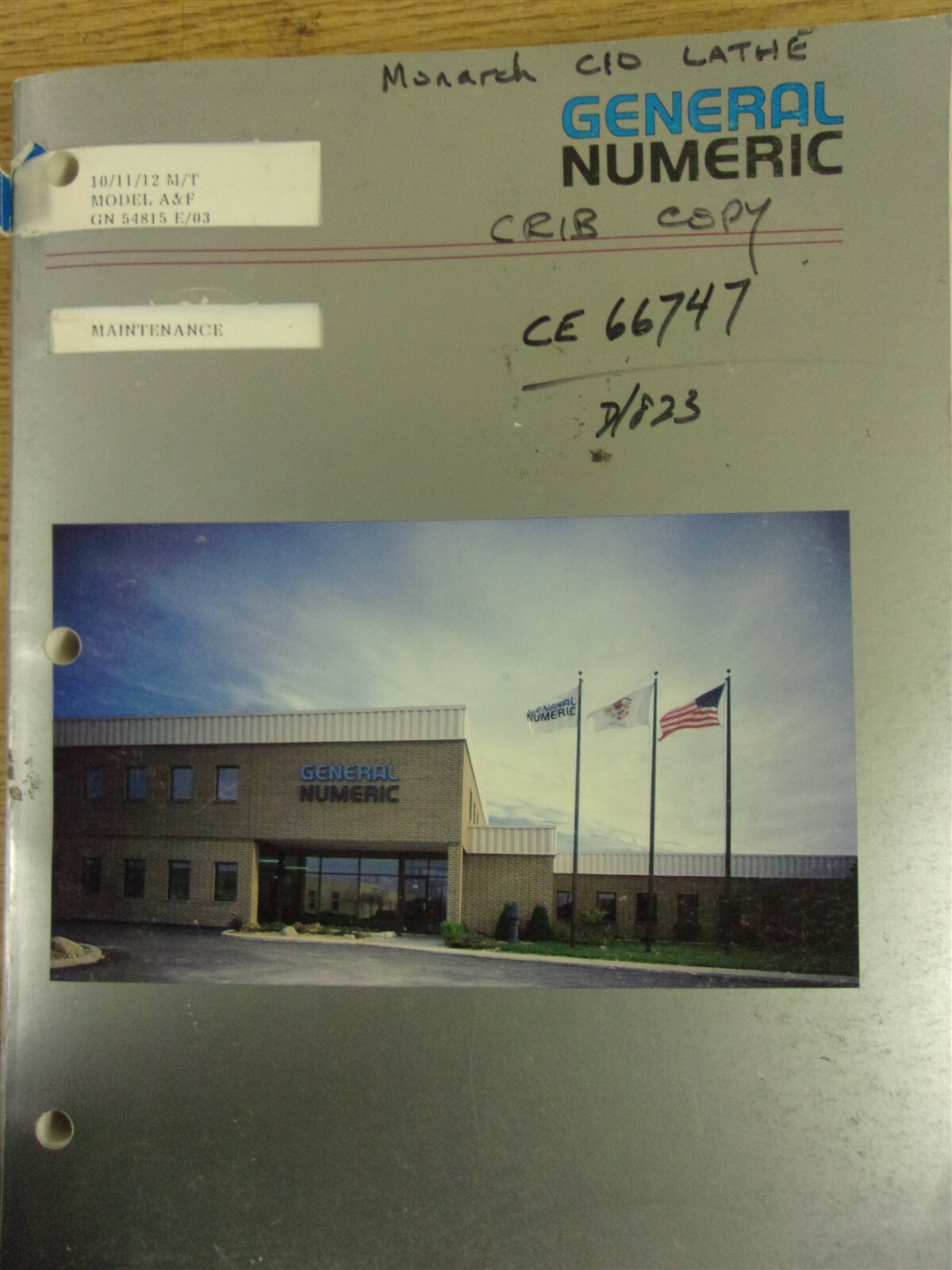 General Numeric Maintenance Manual *FREE SHIPPING*