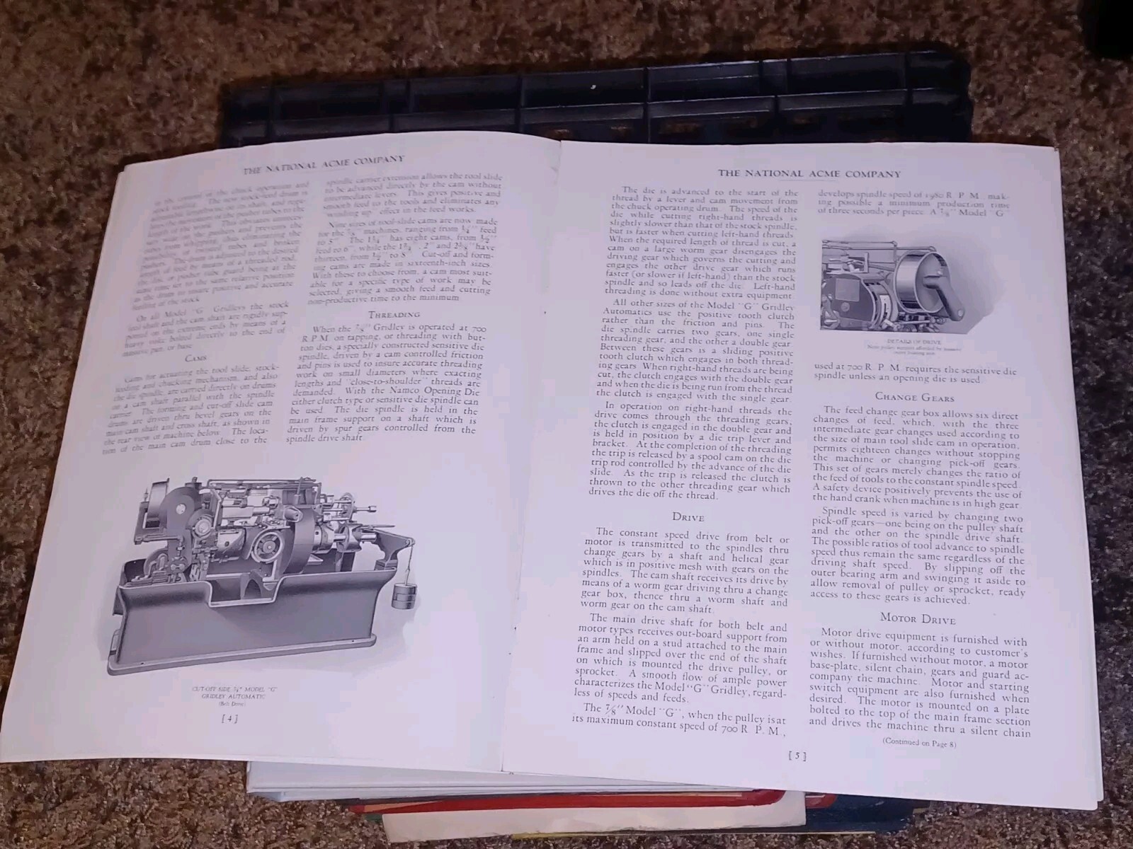 NATIONAL ACME GRIDLEY AUTOMATIC Model G Multiple Spindle Screw Machines Catalog