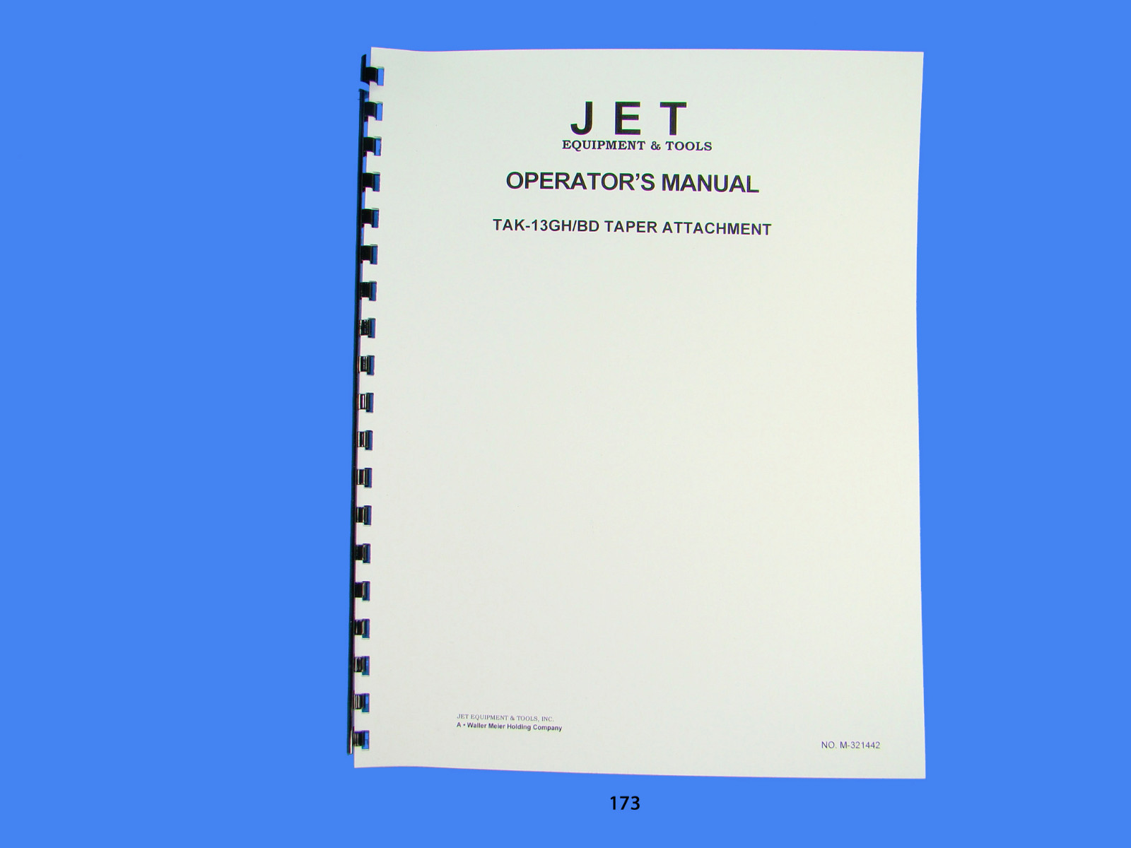 Jet TAK-13GH/BD Taper Attachment Operators Manual *173