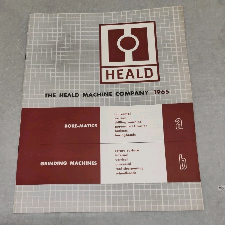 Heald Machine Co. Industrial Catalog Grinding Boring Brochure Vtg 1965 MA Tools