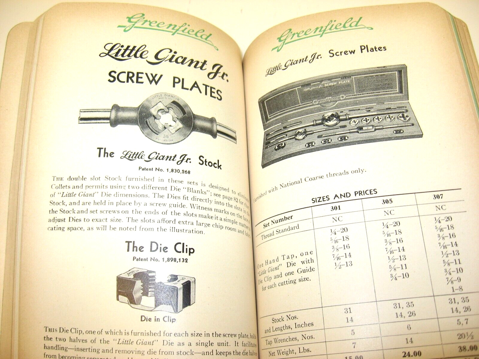 1945 Greenfield Tap & Die Catalog 44, Cutting Tools and Gages, Greenfield, MASS