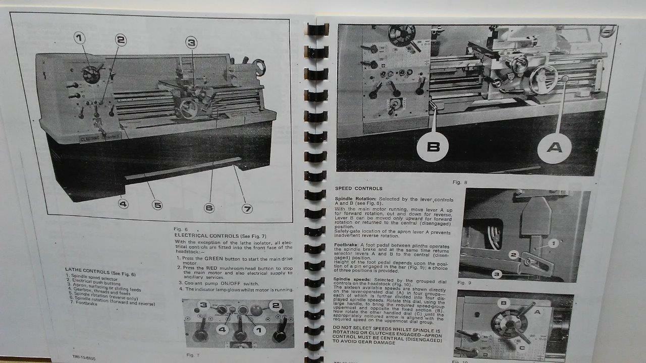 Clausing 8000 Series 15” Colchester Lathes – Instruction & Parts Manual