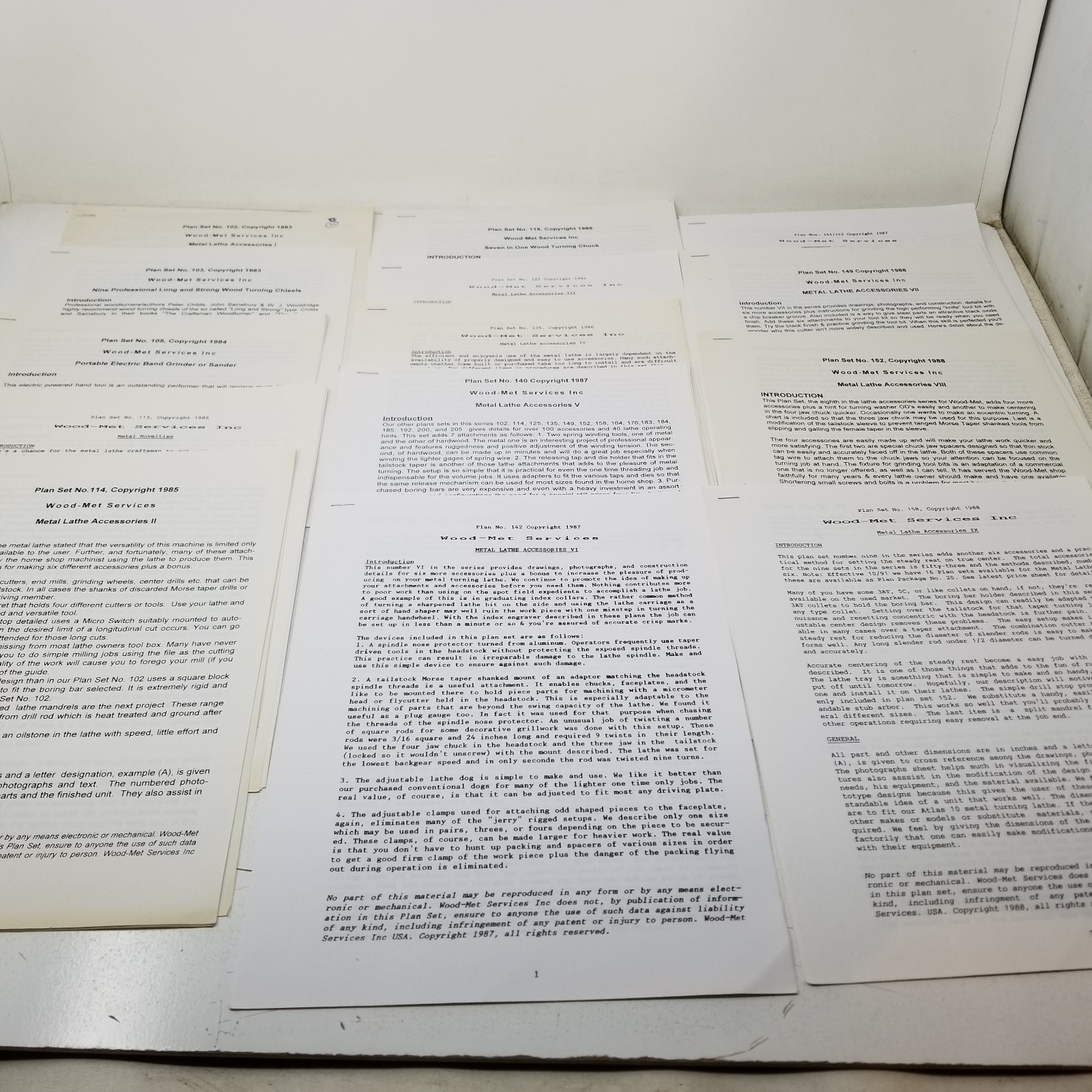 Wood-Met Metal Lathe Plans Set Machinist Blueprints 1980s Tooling Projects