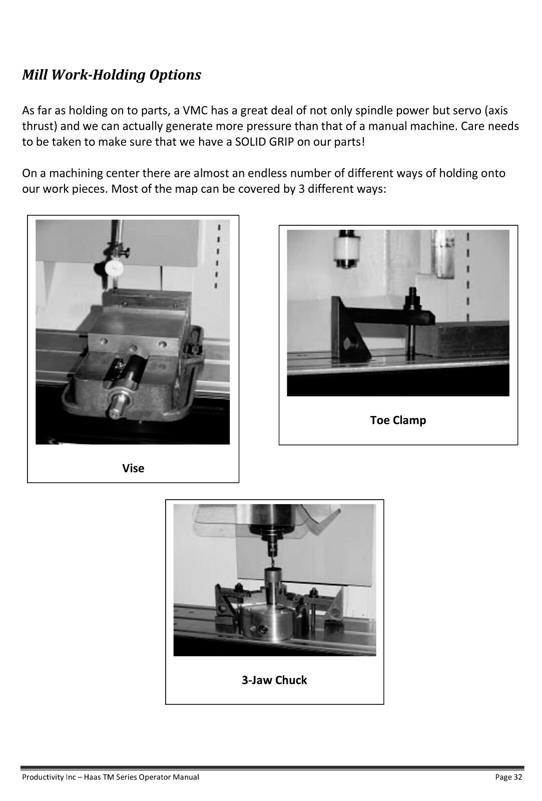 Haas CNC Tool Room Mill TM Series Operator Training Manual *899