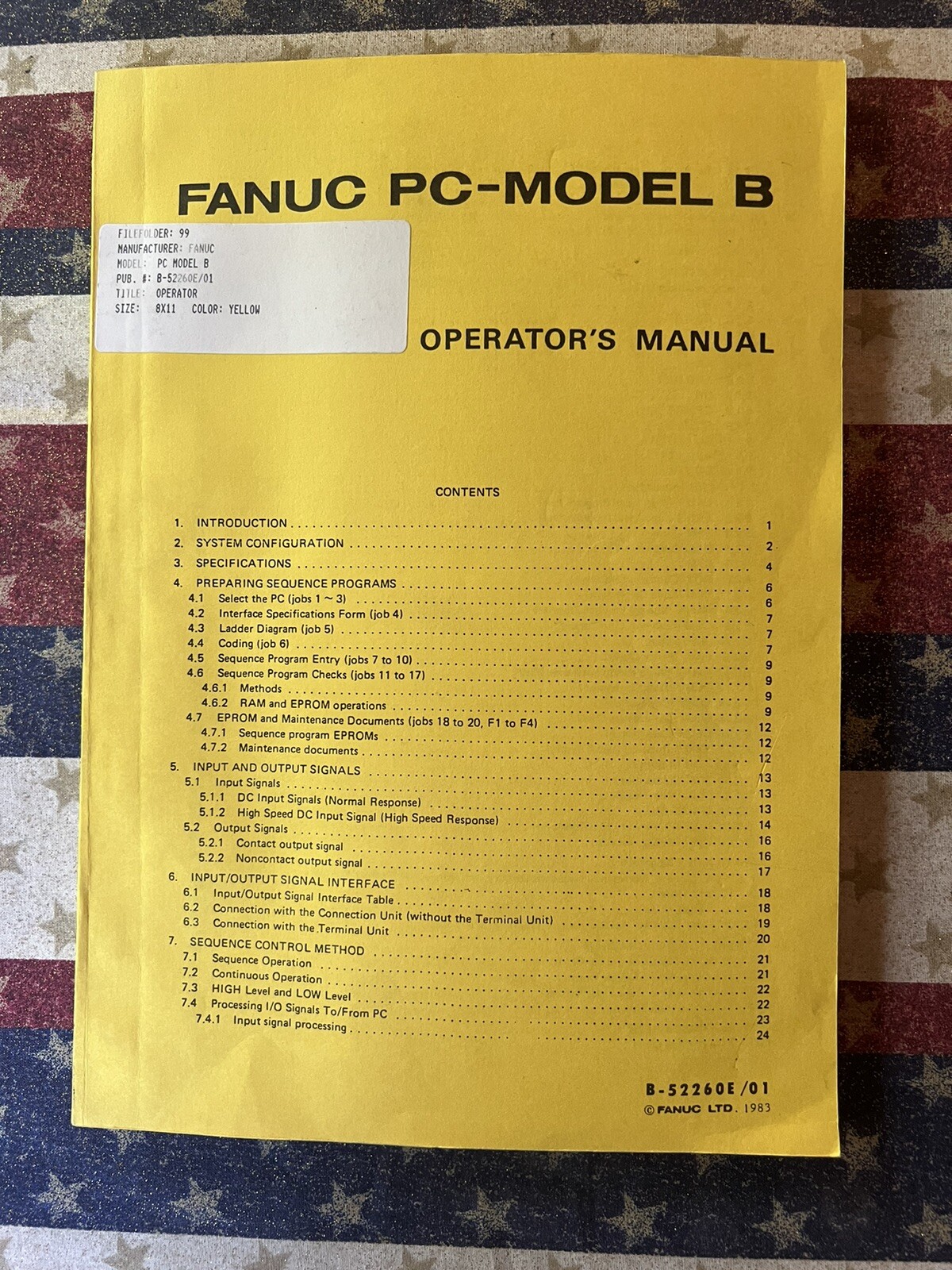 Fanuc PC-Model B Operator’s Manual B-52260E/01 B-52260E