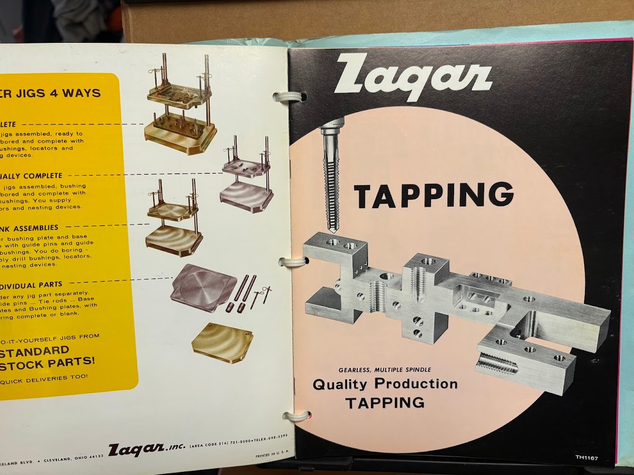 Vtg Zagar Inc Machine Tool Catalog 1966 Brochure Lot Drilling Tapping Jig Collet