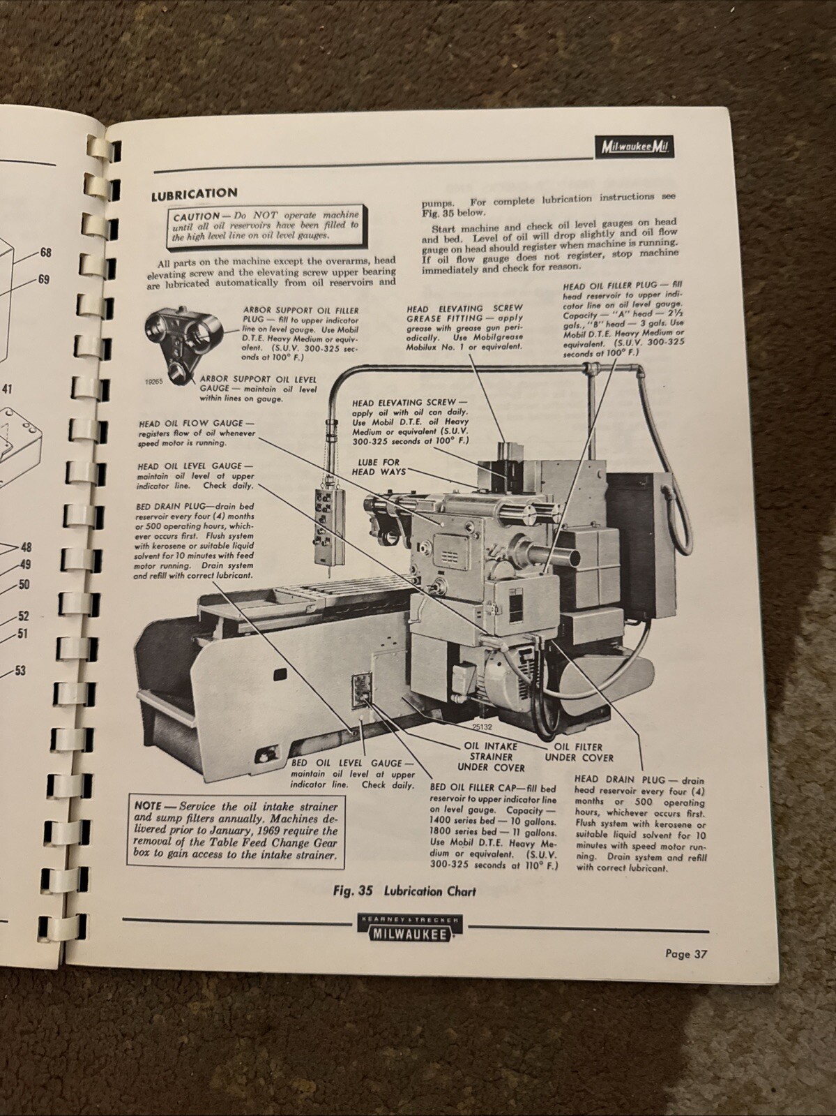 KEARNEY TRECKER Milwaukee Simplex Duplex Milling Machine Maintenance Manual 372