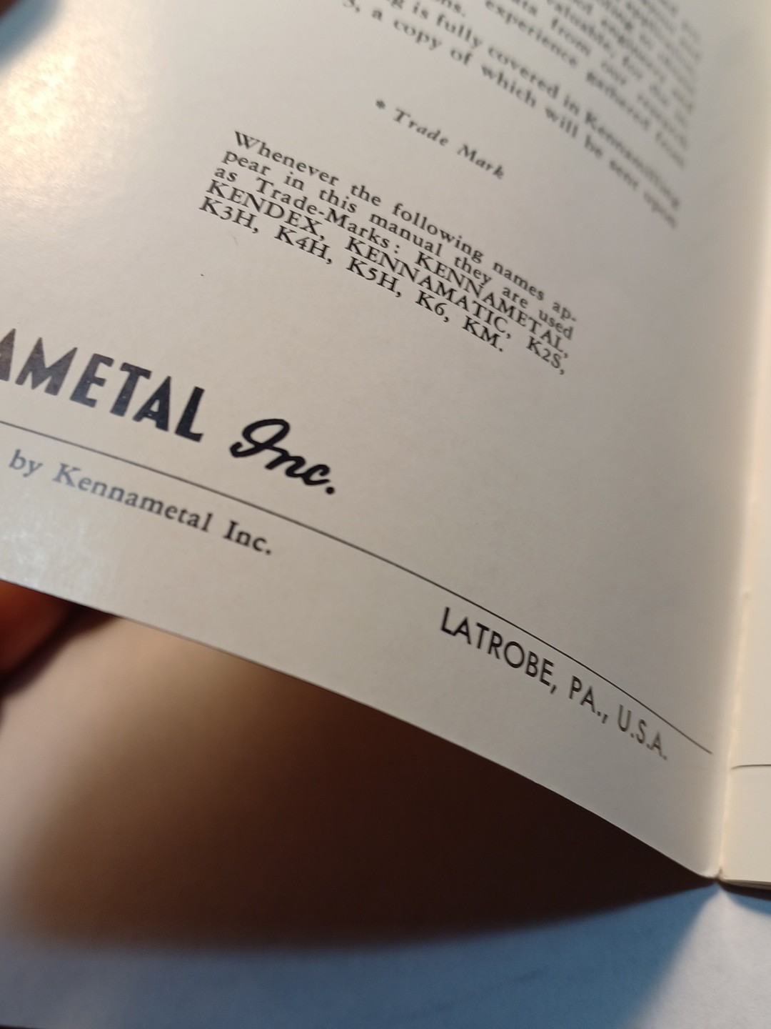KENNAMETAL TOOL MANUAL NO. 7 Circa 1959 Machinists Reference Manual JB2B