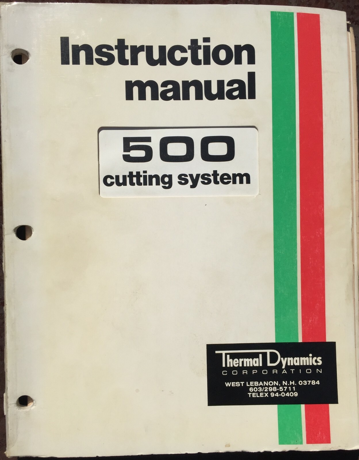 Thermal Arc 500 Plasma Cutting System instruction manuals..