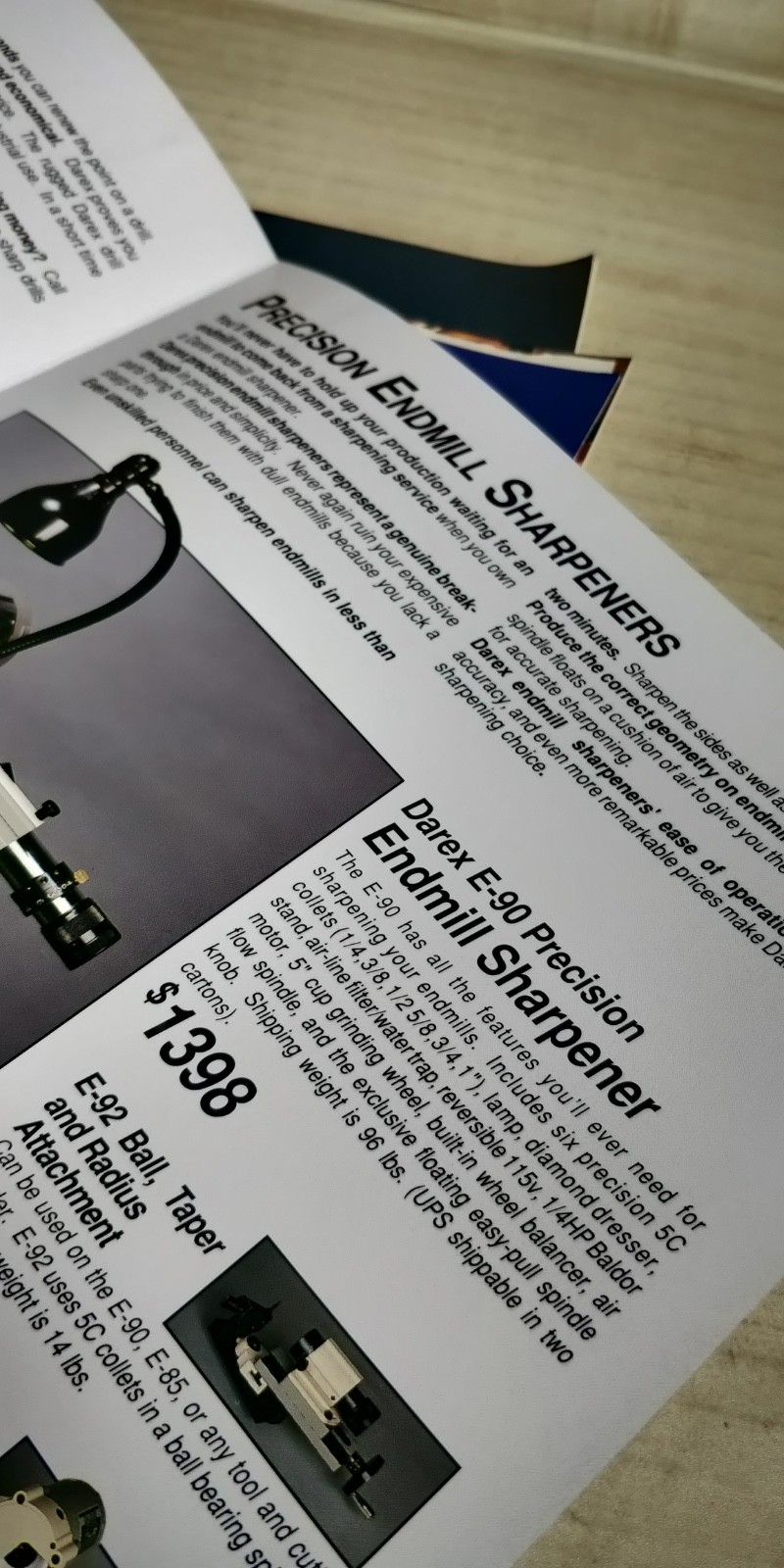 Darex catalogs / brochures E-90 E-85 M5 M4 M3 Sharpeners drill press SP2000 C4