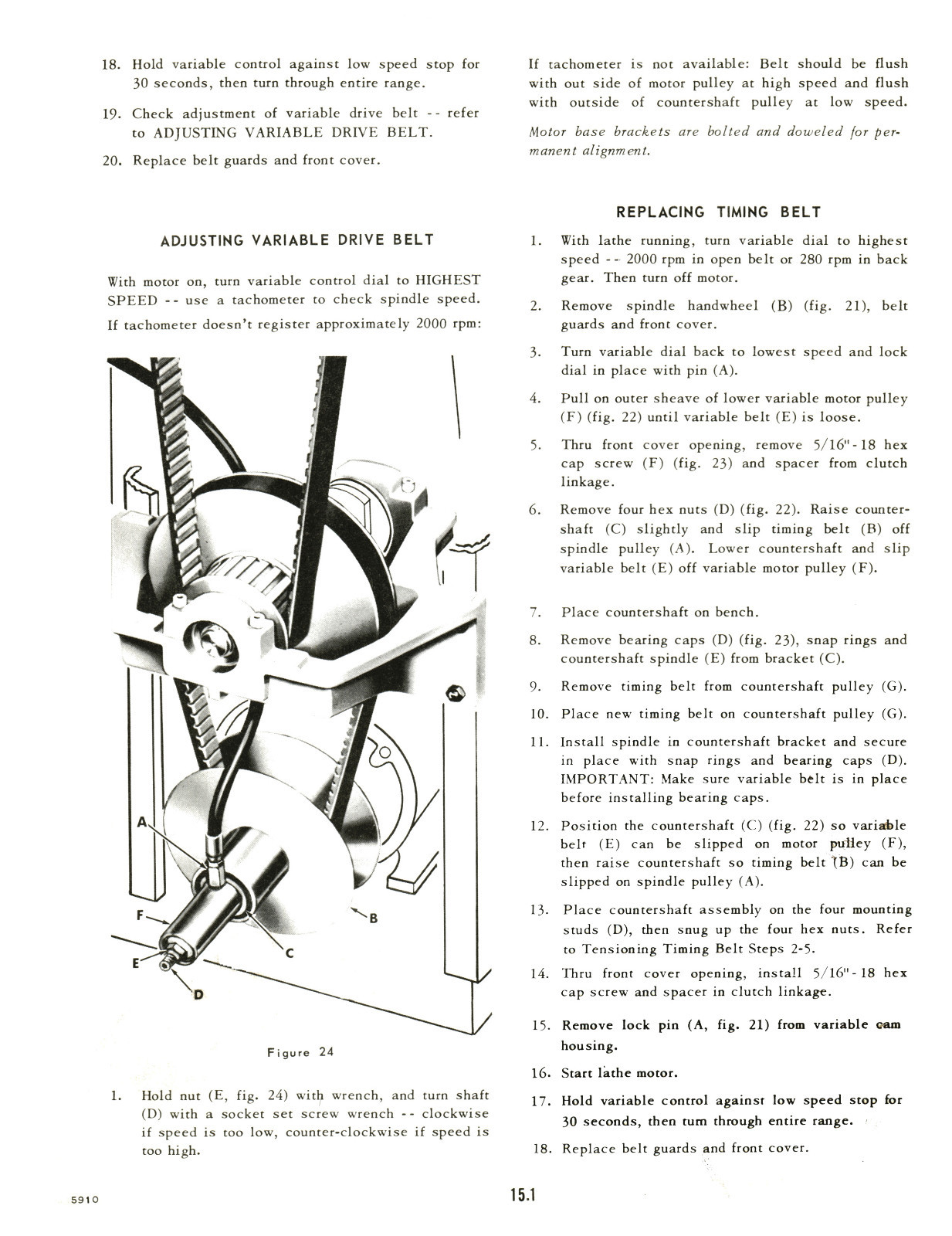 Clausing 12″ Lathe 5900 Series sn: 502467 up Instruct & Parts List Manual #1371