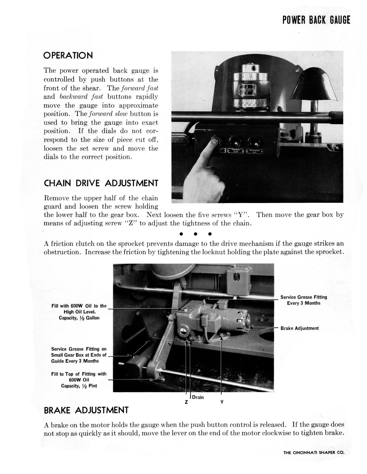 Cincinnatti Series 10 Metal Shear Operator & Parts List Manual #1529