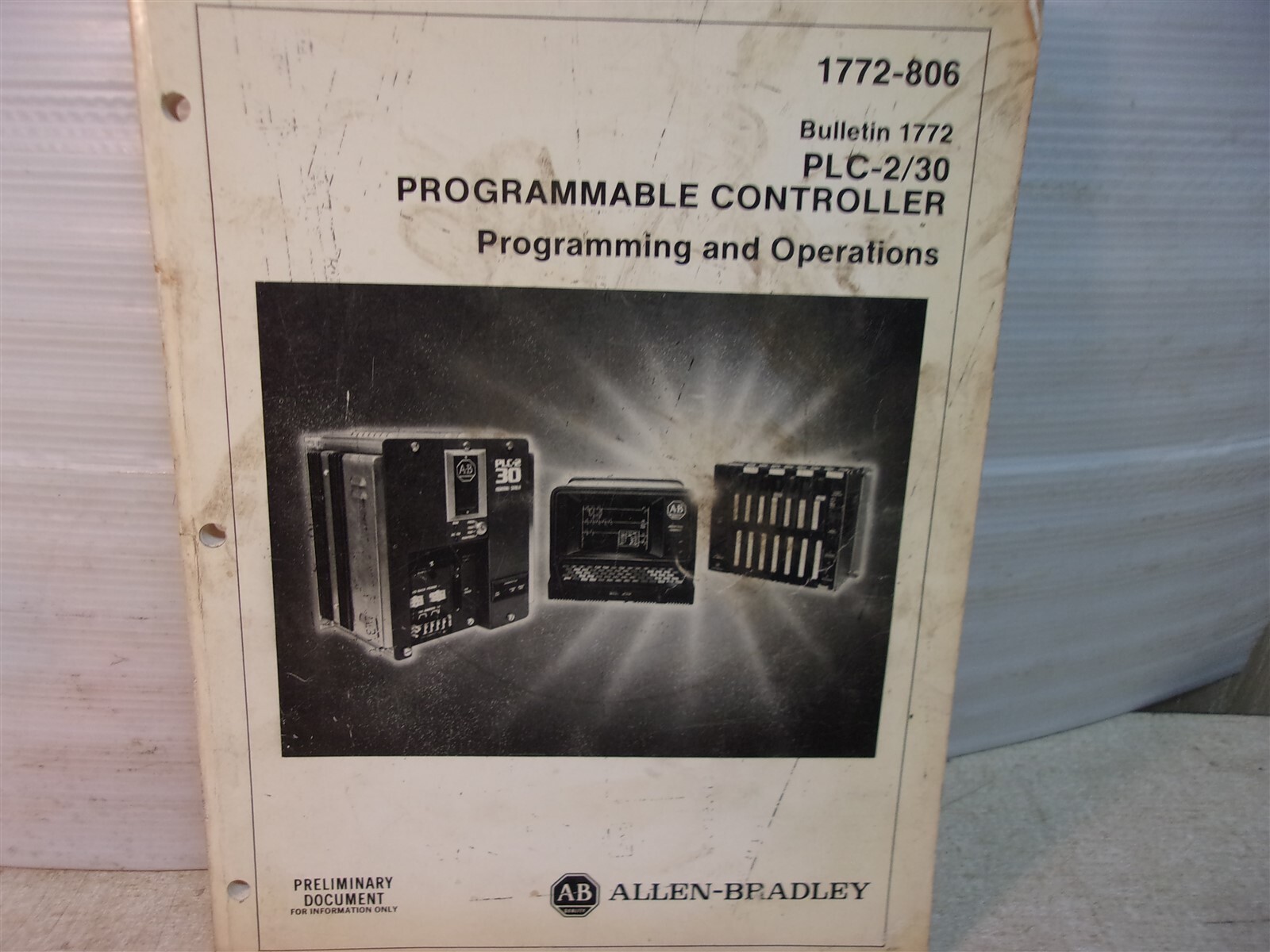 Allen Bradley 1772-806 Bul. 1772 PLC-2/30 Controller Programing Operations “F”