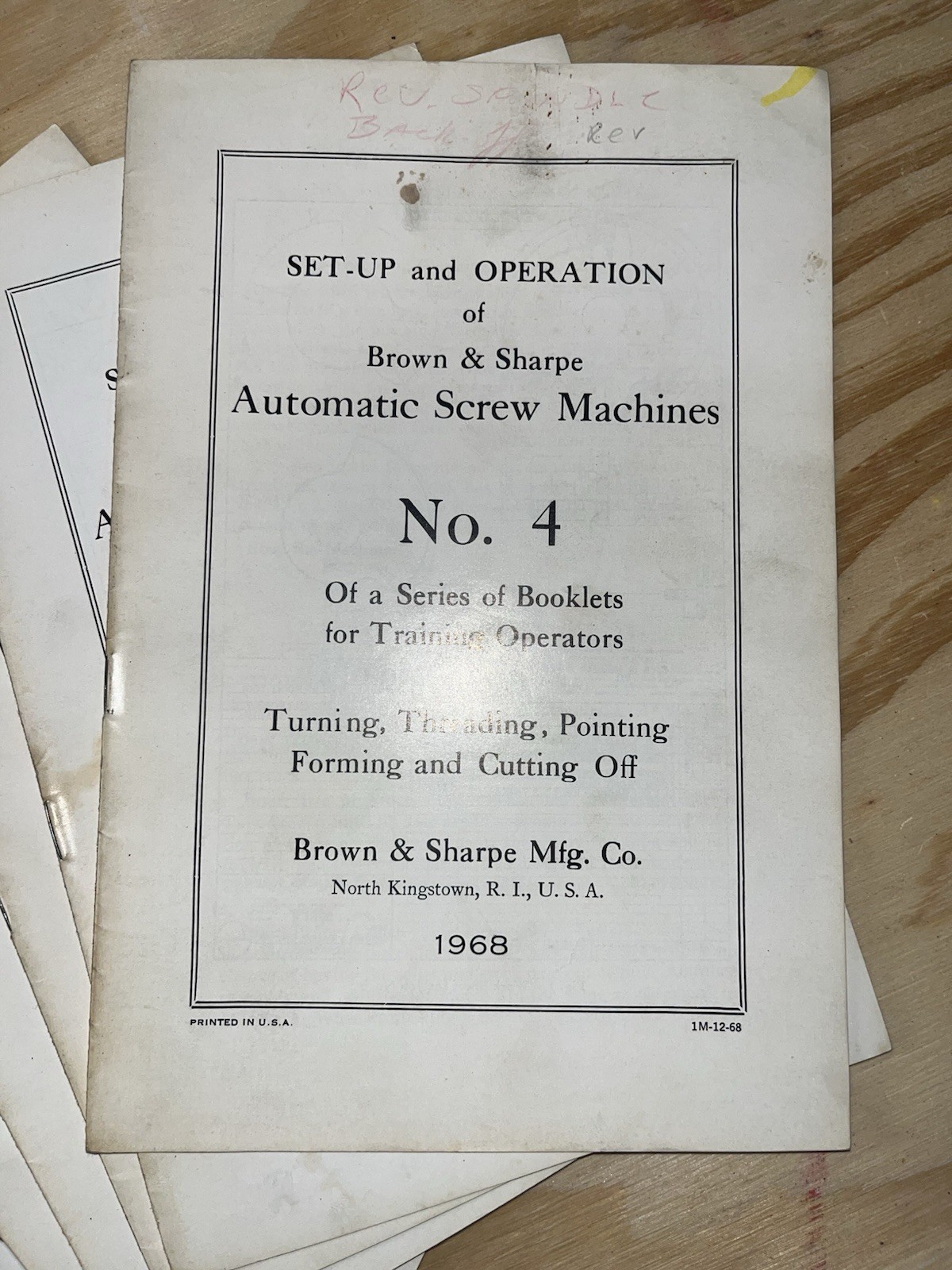Complete Set Brown & Sharpe Automatic Screw Machine OperatorTrainingManuals 1968