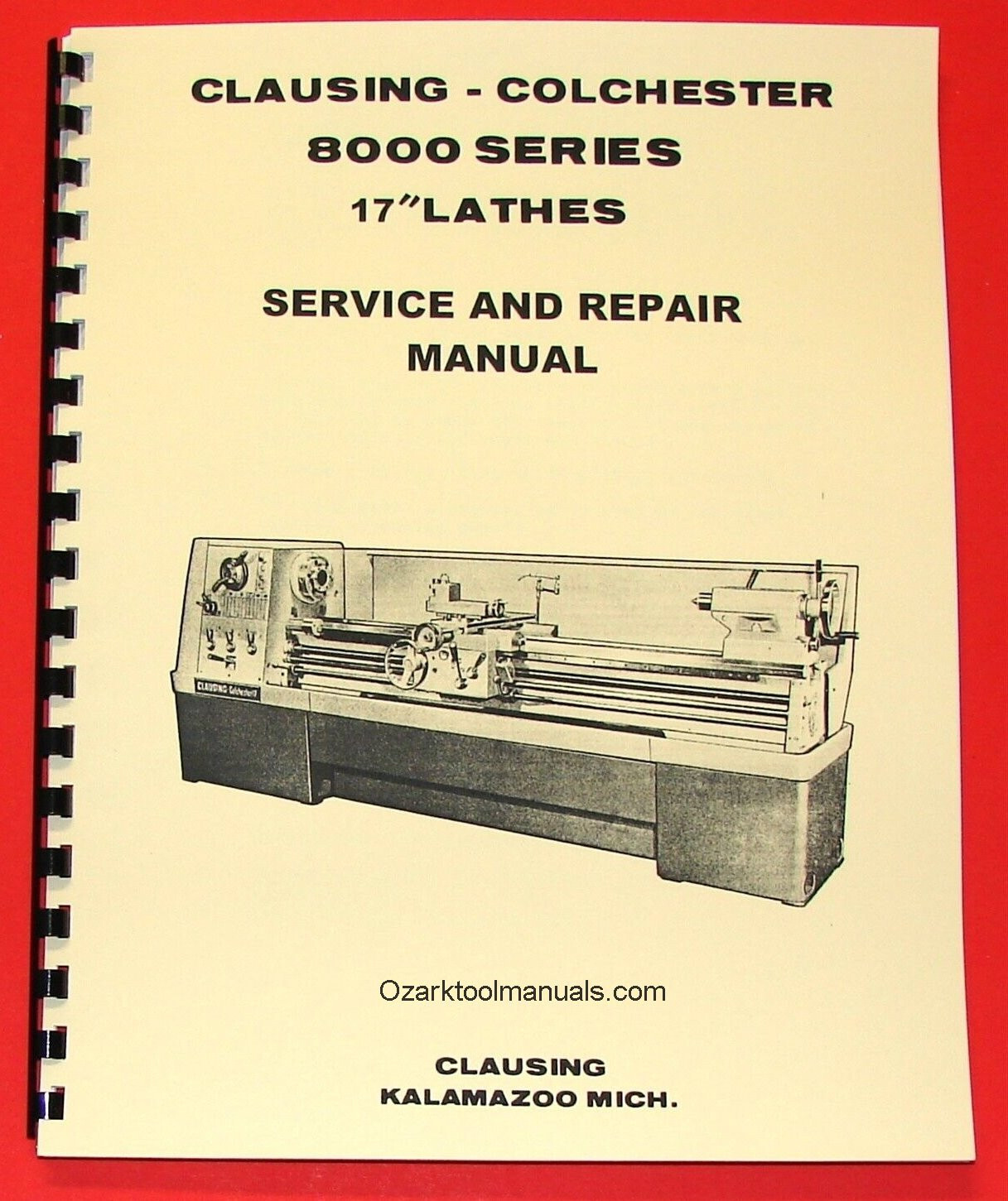CLAUSING Colchester 17″ 8000 Series Metal Lathe SERVICE & REPAIR Manual 1063