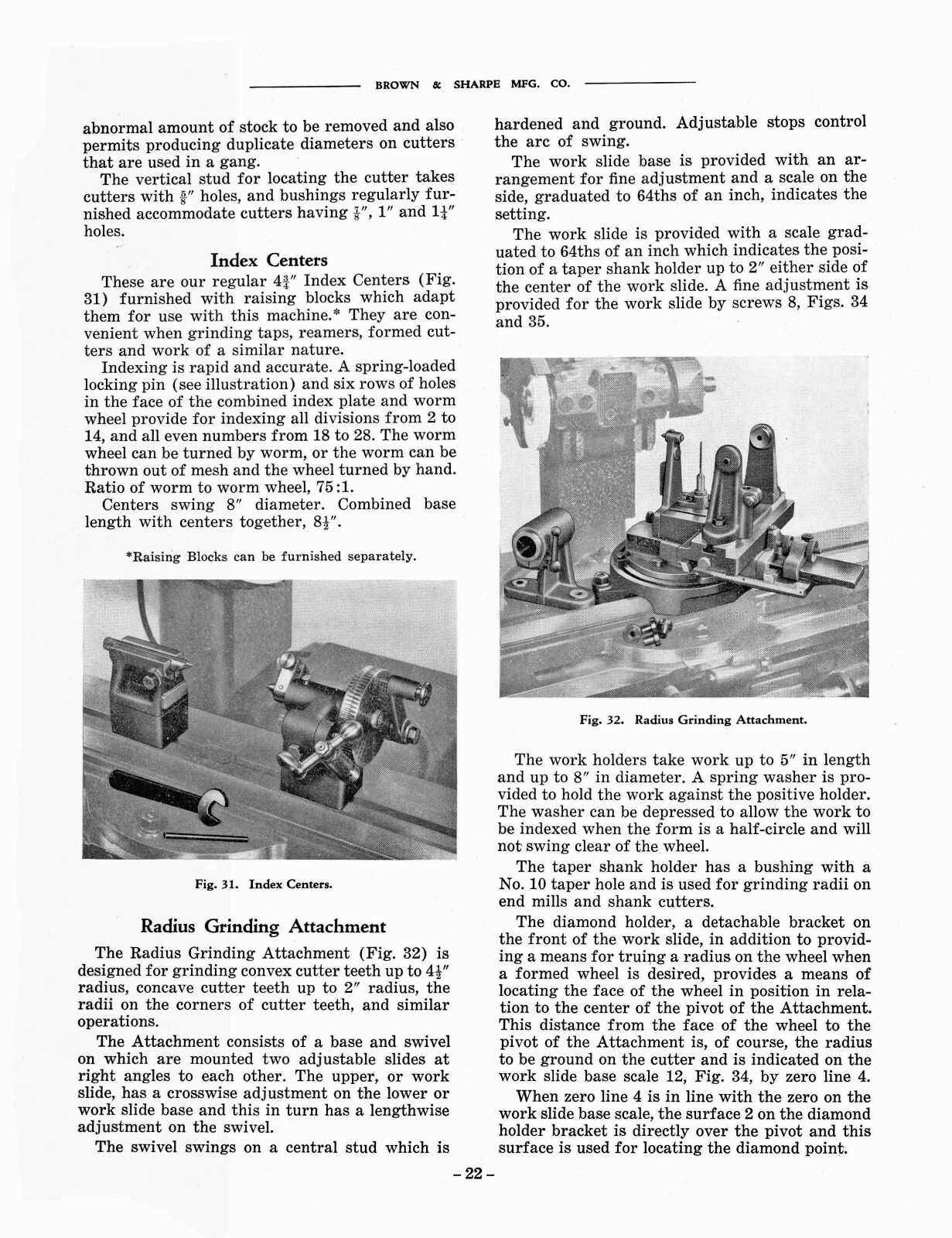 Brown & Sharpe #13 Universal & Tool Grinder Operation & Maintenance Manual #1808