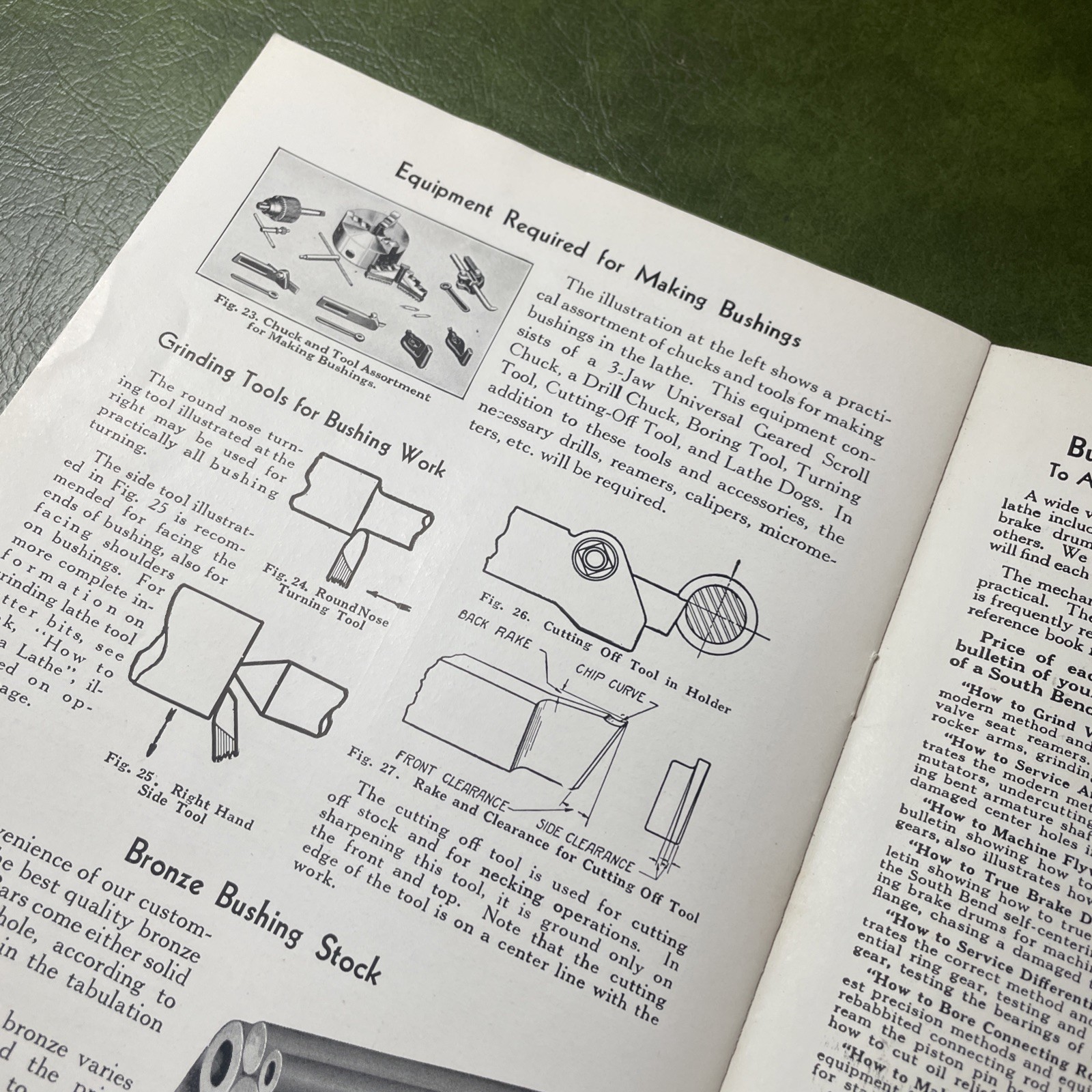 1936 Lathe Works Manual – How to Make Bushings In The Motor Service Machine Shop