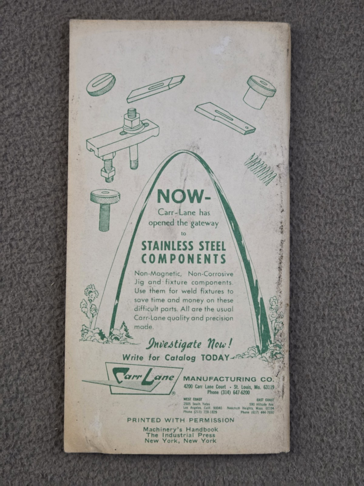 Carr Lane Trigonometry Tables Handy Reference Booklet Vintage 1975