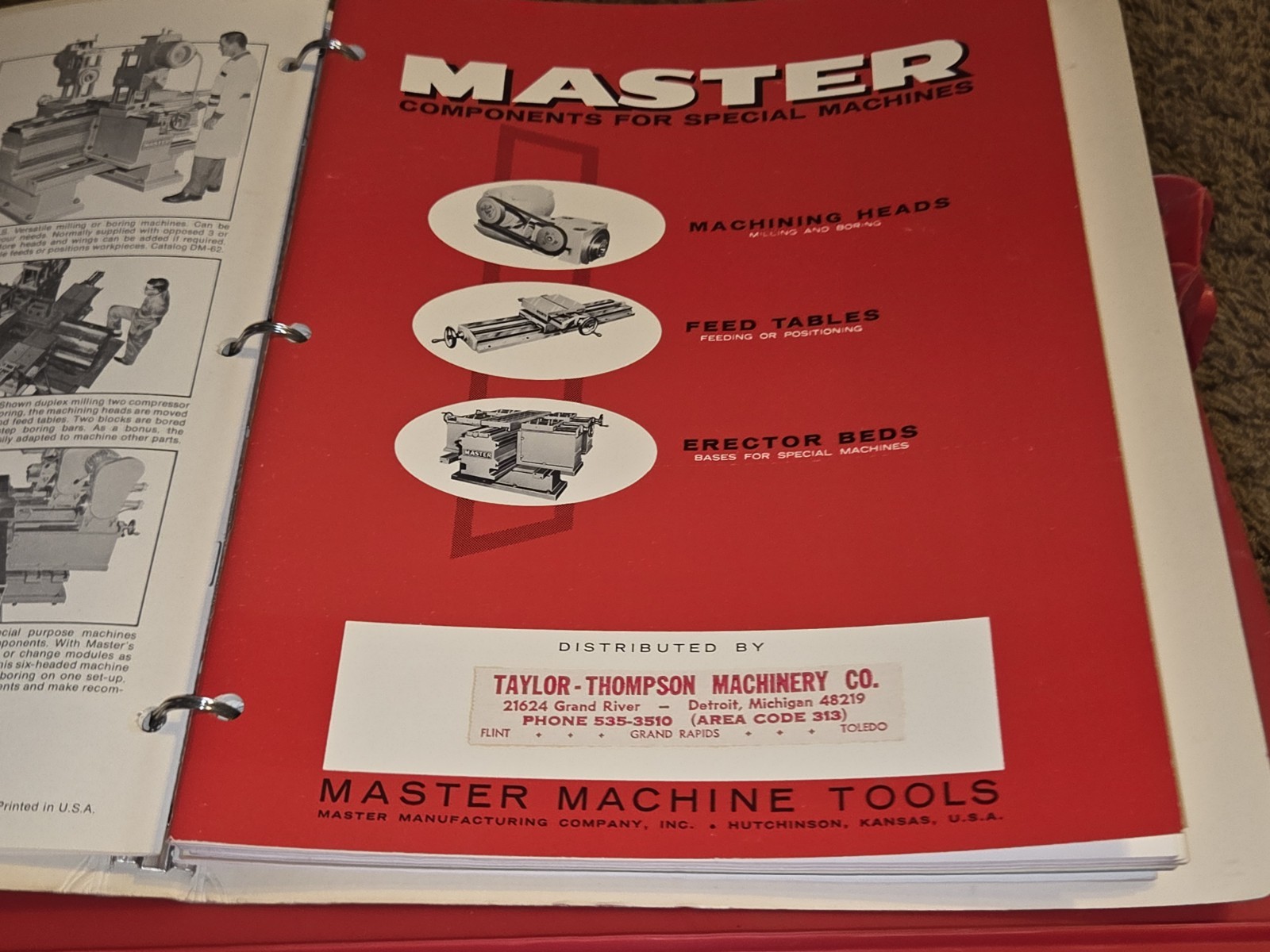 MASTER MACHINE TOOLS CO SLIDES & HEADS Promo Sales Binder Catalog Book MACHINIST