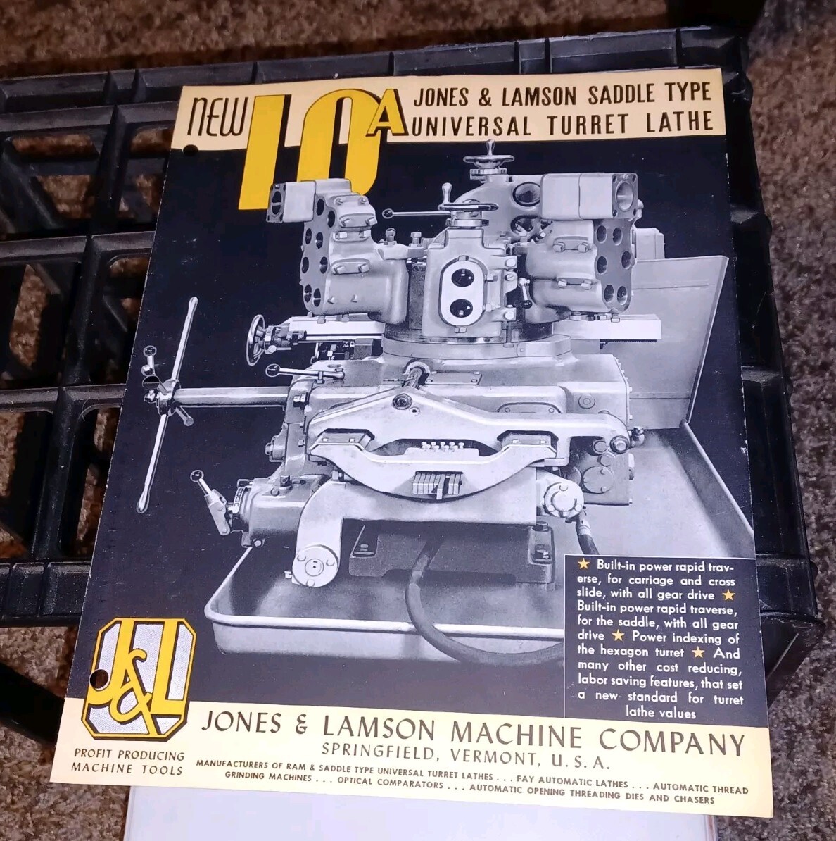 10a Jones & Lamson Machine Co SADDLE TYPE UNIVERSAL TURRET LATHES Catalog TOOL
