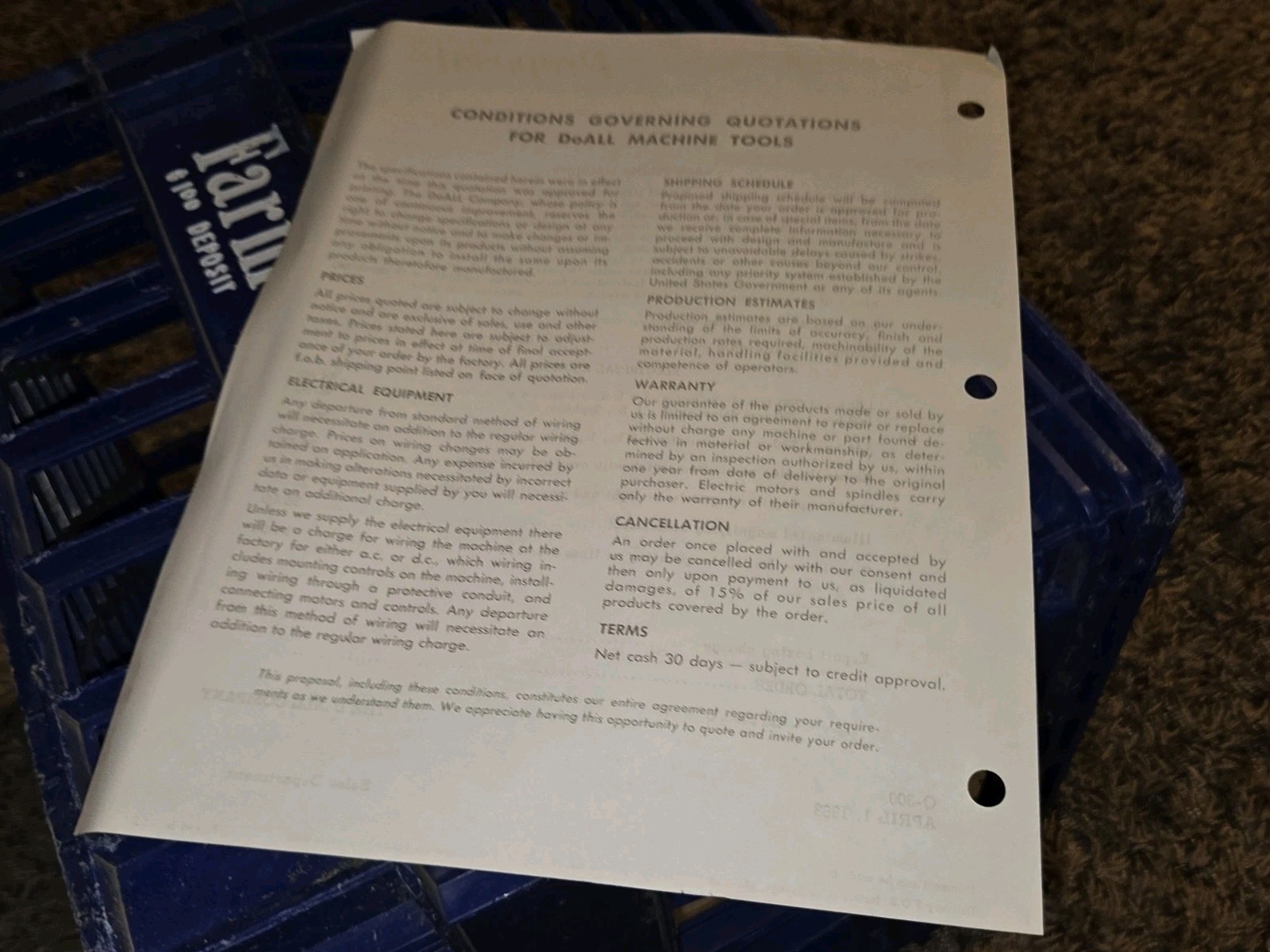 DoAll Band Saw Filing Machine 1963 SALE PROPOSAL Company Paperwook MACHINIST Vtg