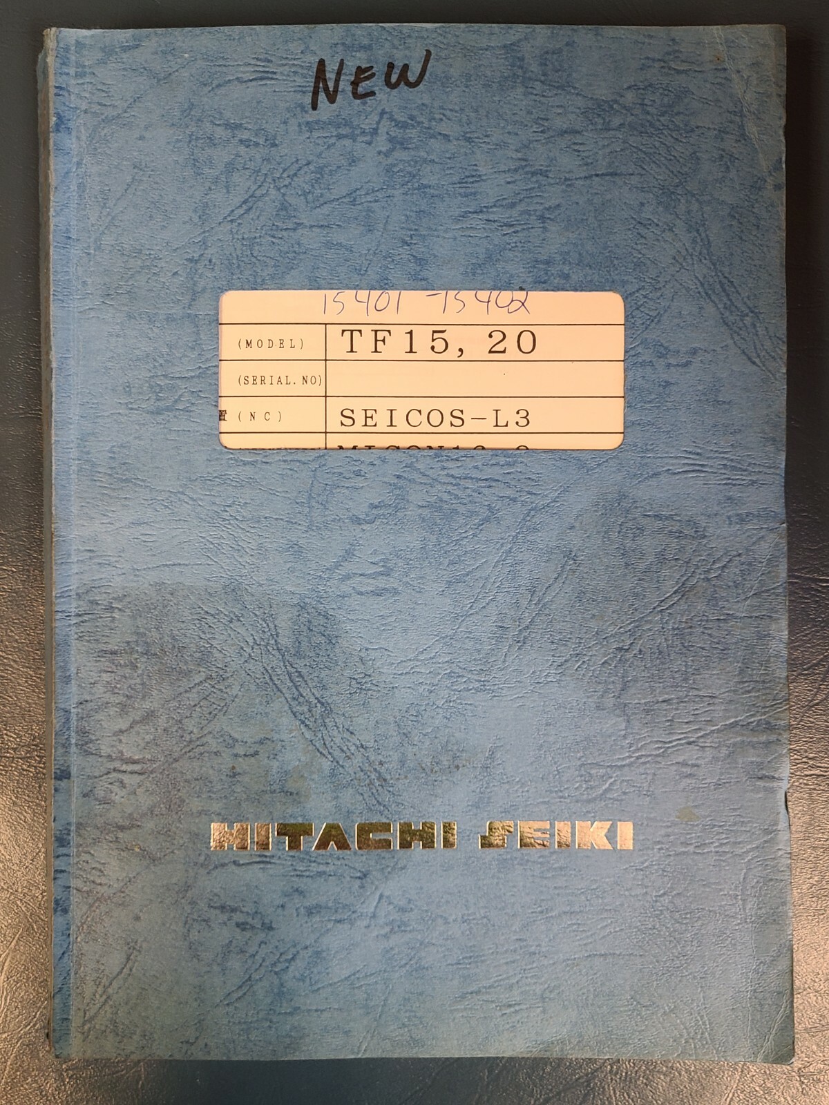 Hitachi Seiki Manual TF15 TF20 series Electric Drawing Seicos-L3 ORIGINAL