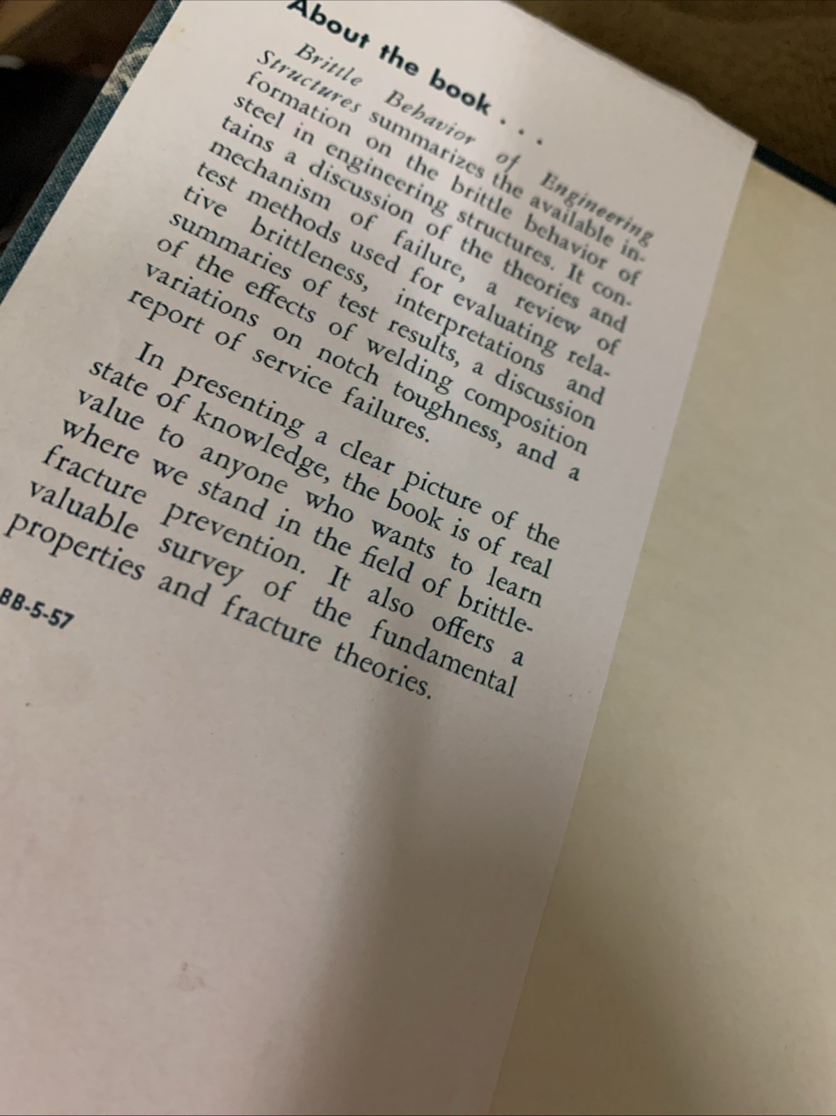 Brittle Behavior Of Engineering Structures Ship Steel Metallurgy 1957
