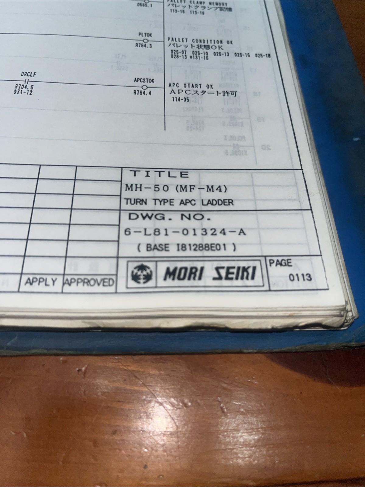 🇺🇸 Mori Seiki MH-50 Ladder Circuit Diagram (6L81-01324A)