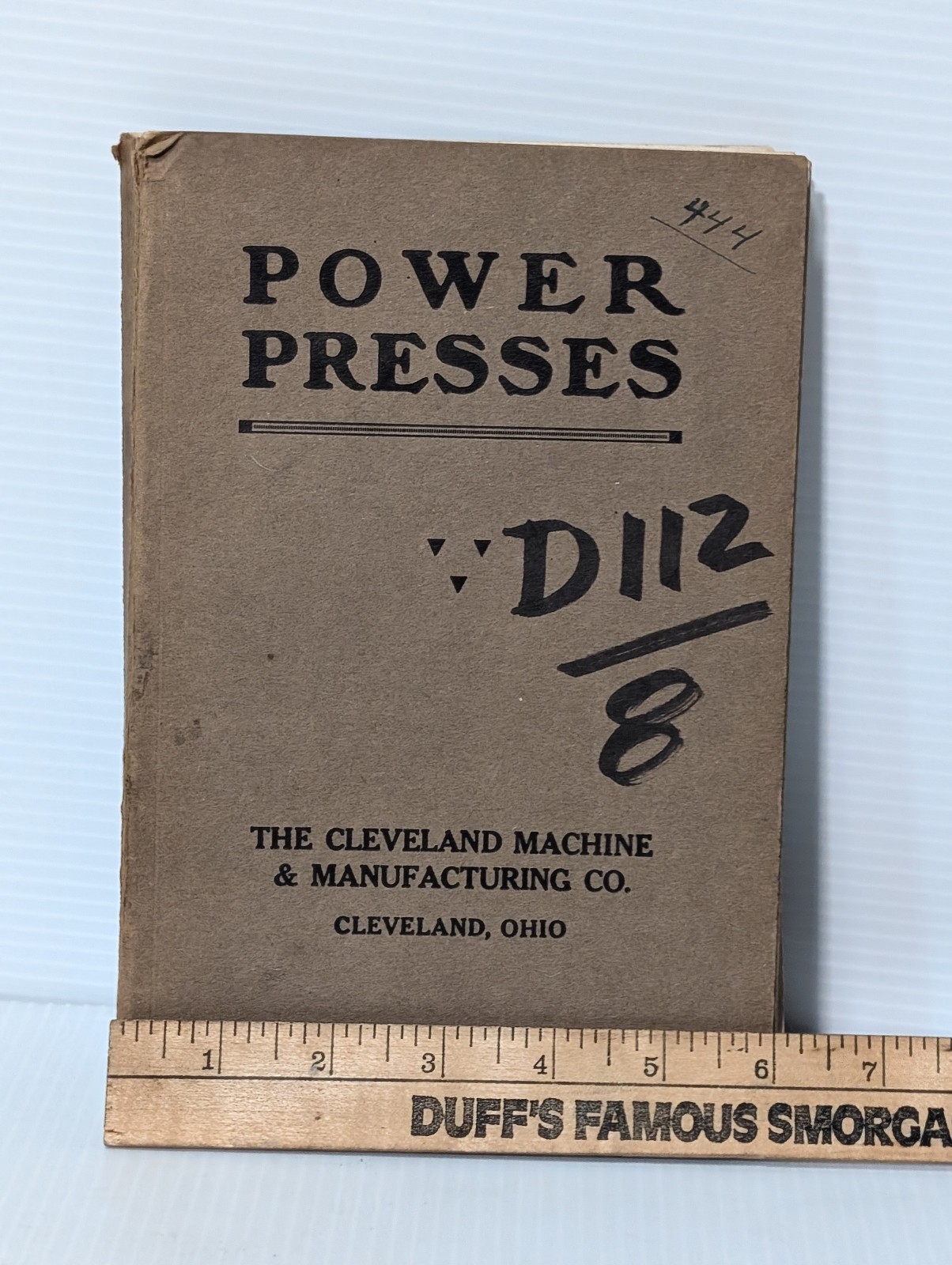 Vin 1916 Cleveland Machine & Mfg Power Presses, Shears, Dies, Illustrated Manual