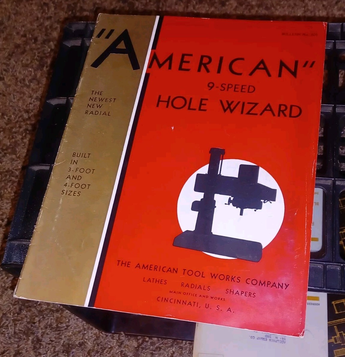 AMERICAN HOLE WIZARD Tool Works BULLETIN 305 9 Speed Radial Drill Catalog Book !