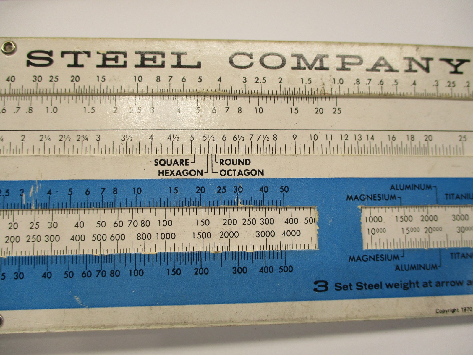PENINSULAR STEEL Slide Calculator For Steel Weights By Shape & Type 1970 in EC