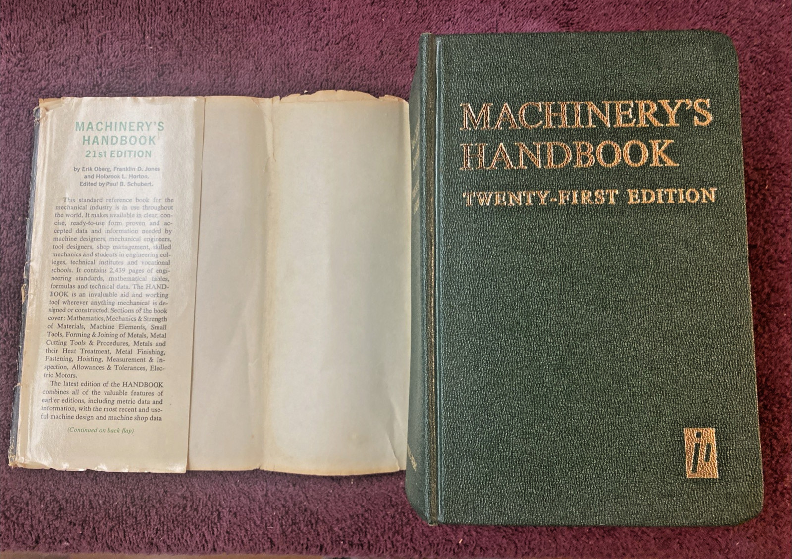 Industrial Press Machinery’s Handbook Twenty-First Edition Metal Fabrication