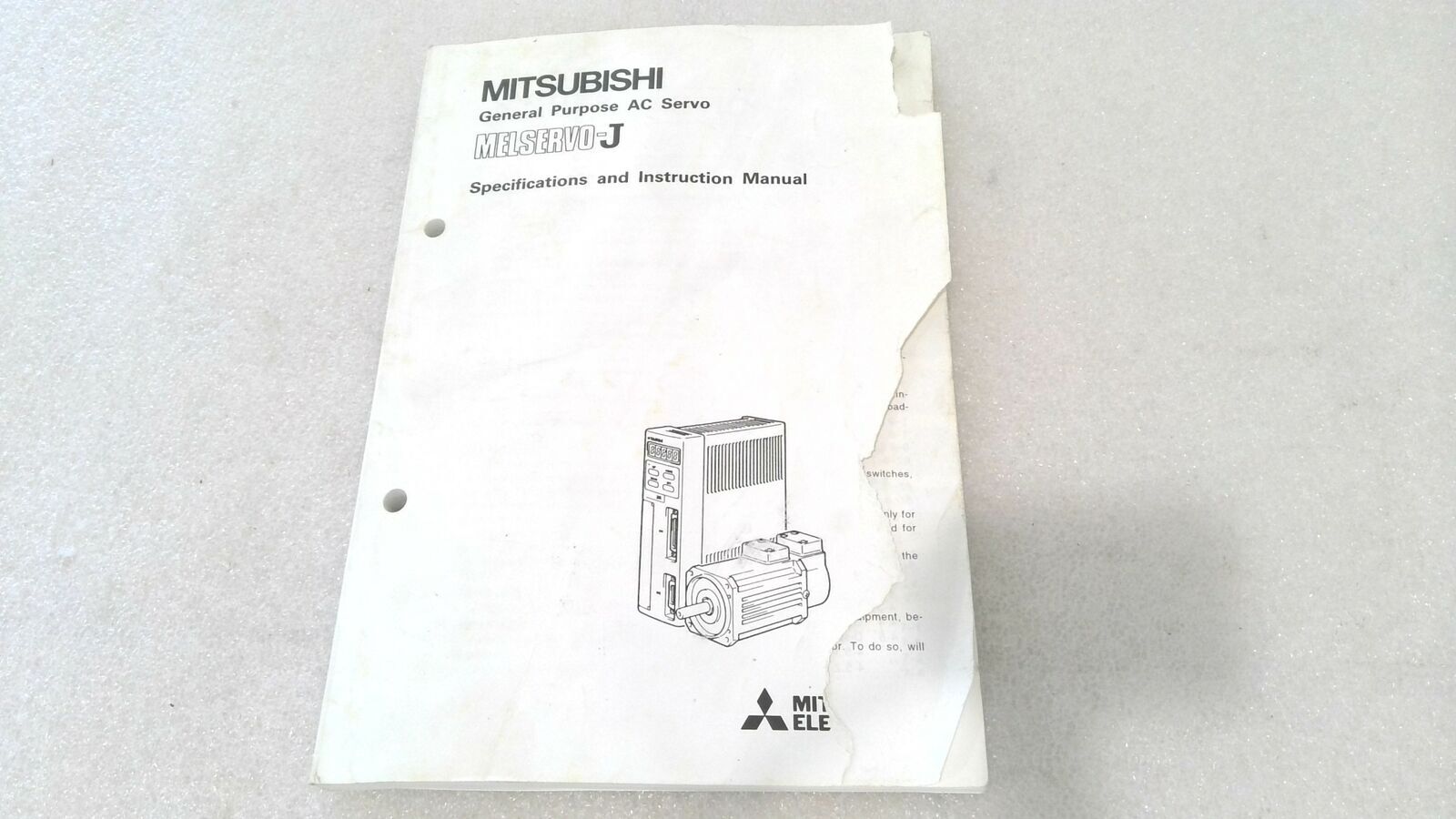 MITSUBISHI GENERAL PURPOSE AC SERVO MELSERVO-J SPECIFICATIONS & INSTRUCTION MANU