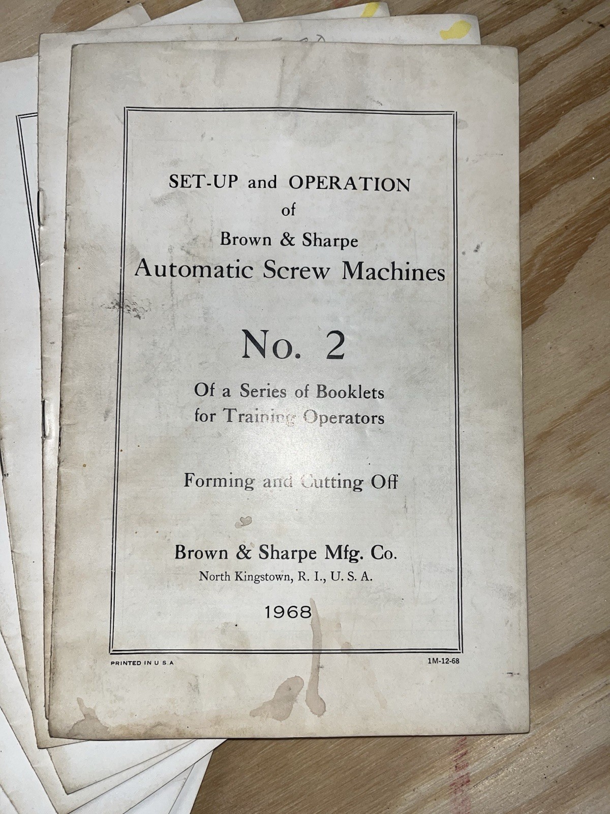 Complete Set Brown & Sharpe Automatic Screw Machine OperatorTrainingManuals 1968