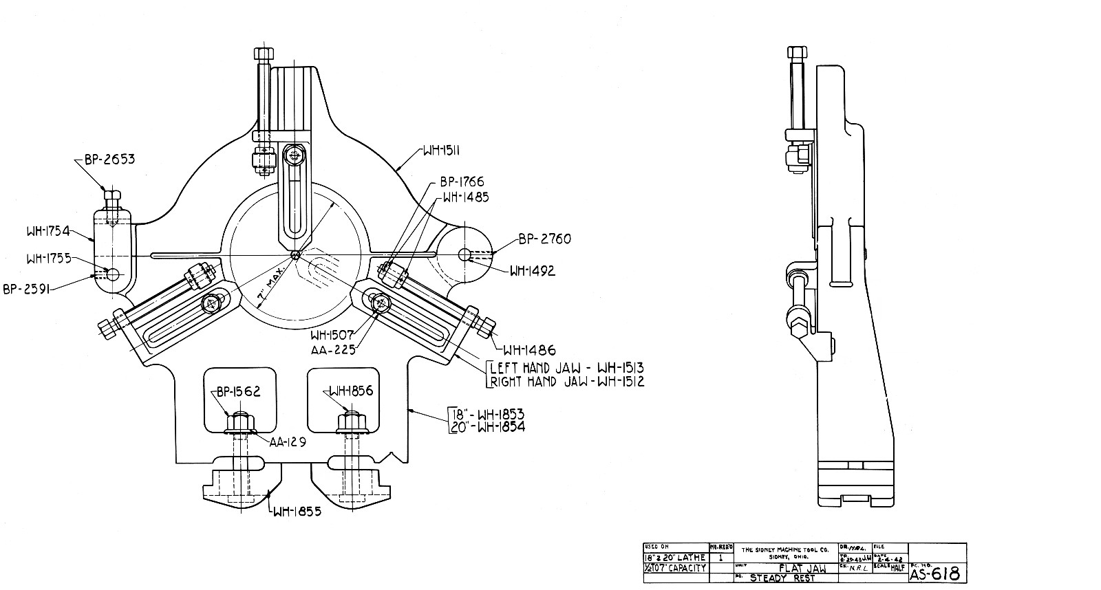 SIDNEY 18″-20″ Metal Lathe Owners Operators Service Parts Manual 0662