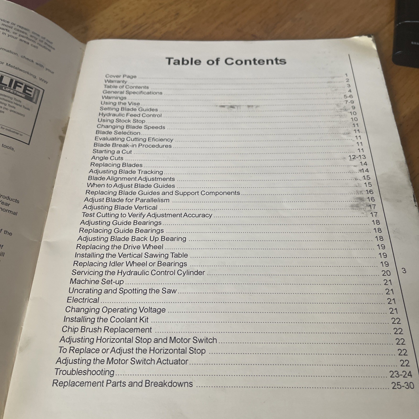 Jet Operating Instructions/Parts Manual 7×12 Cut off Band Saw J-3410/J-3410-2