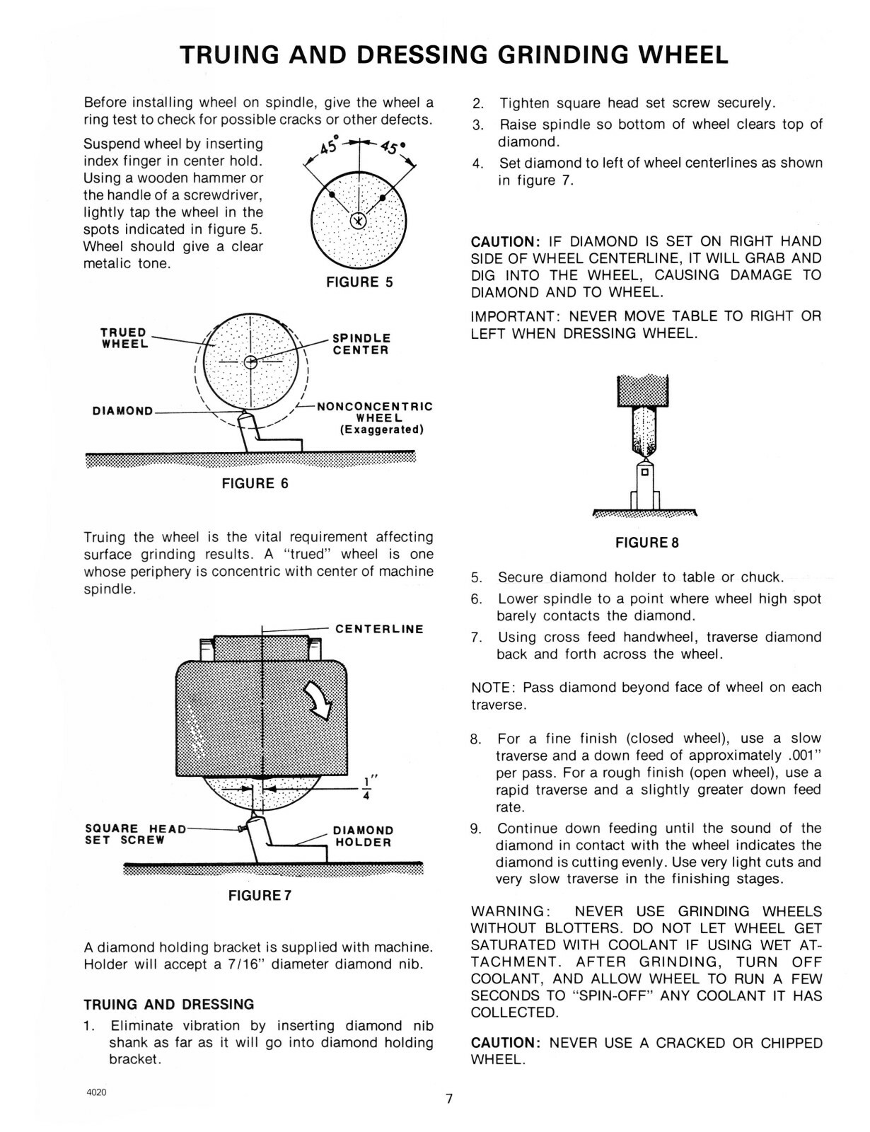 Clausing 4020 Hydraulic Surface Grinder 10″x16″ Instruct & Parts Manual #1729