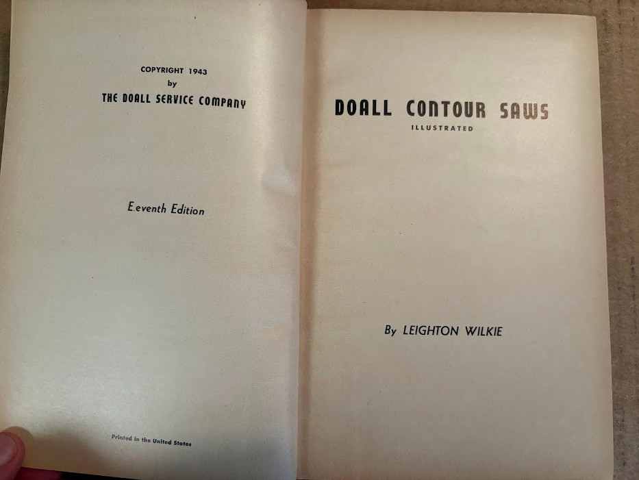 Vth Doall Service Co Manual c1943 11th Edition Contour Saws Catalog Machine Tool