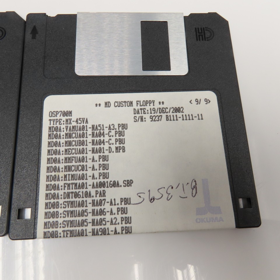 Okuma MX-45VA OSP700M Programming Software 10 Diskette Library