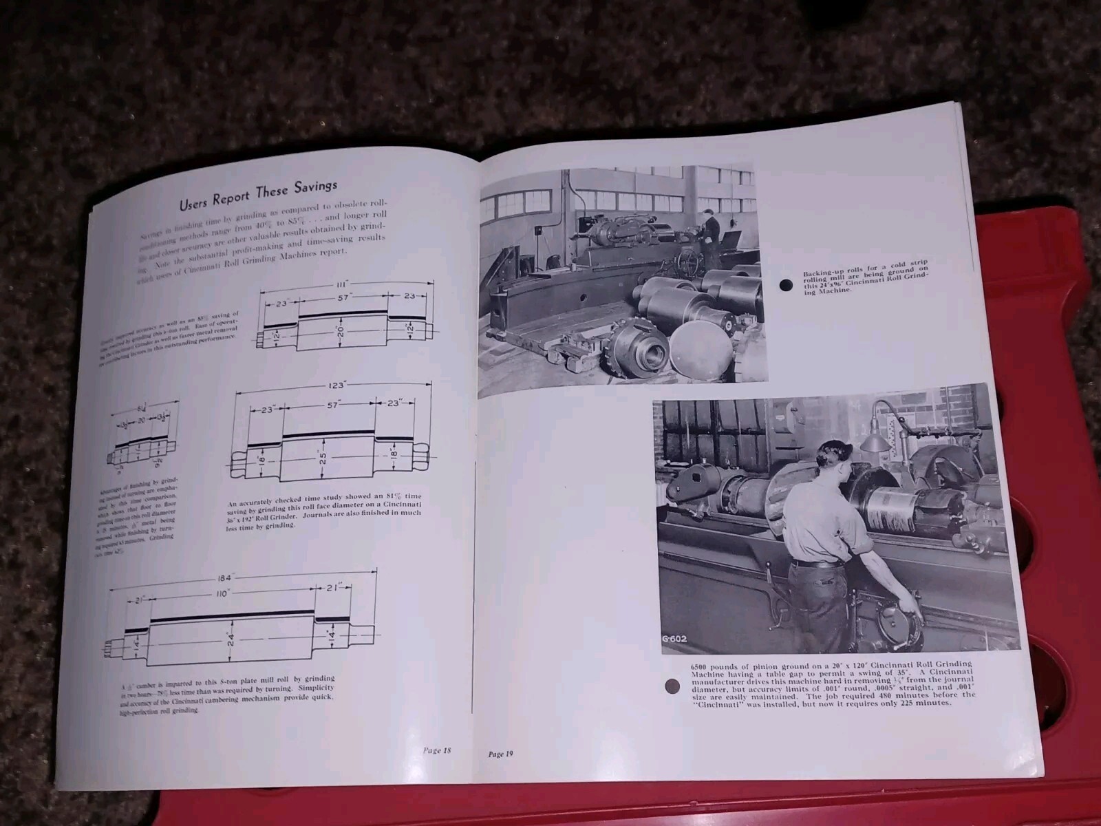 Cincinnati Grinders 20 24 28″ Catalog ROLL GRINDING MACHINES Book Pub # G-383