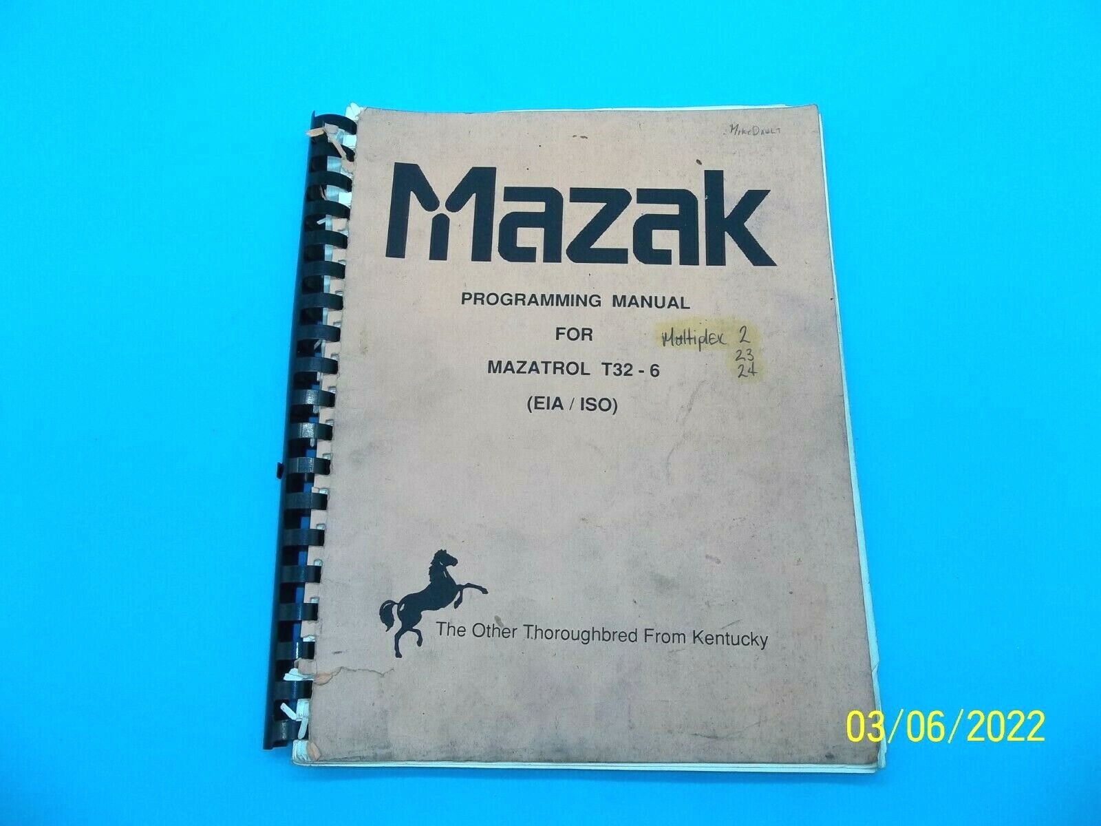 Mazak Programming Manual for Mazatrol T-32-6 EIA/ISO (MS-481)