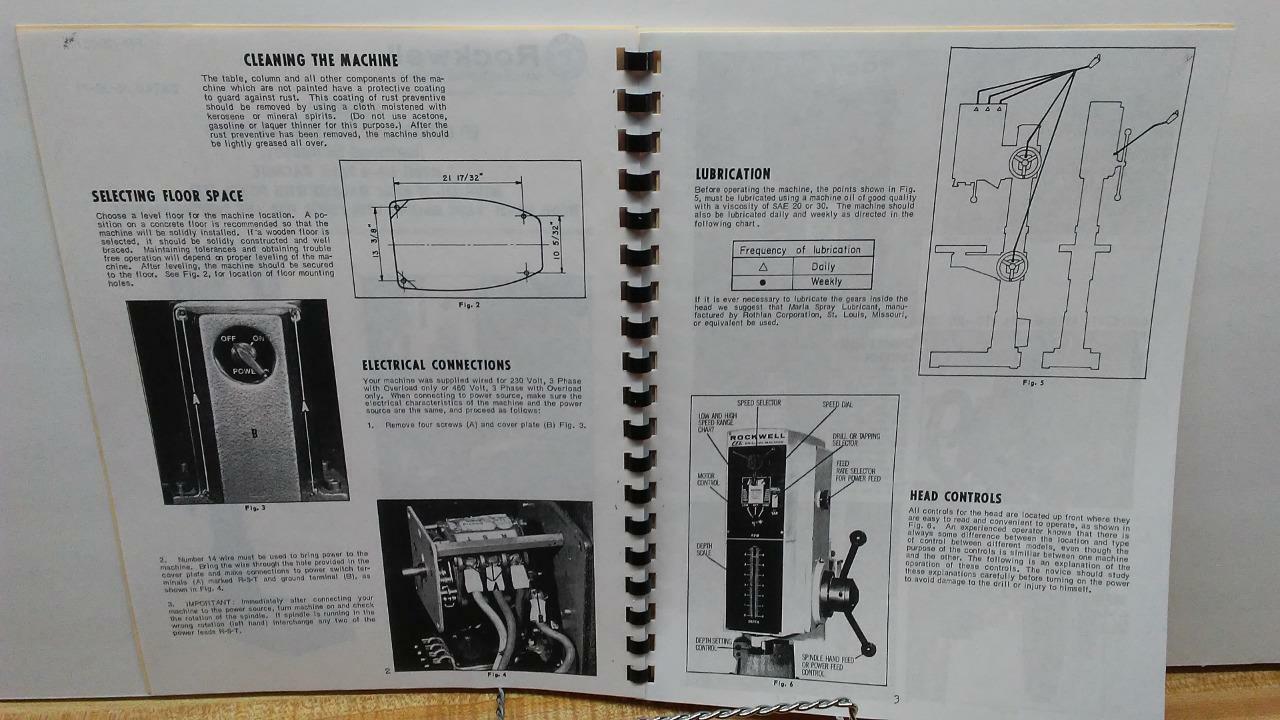 Rockwell EFI Geared Head Drilling Machine Operating Instructions Manual