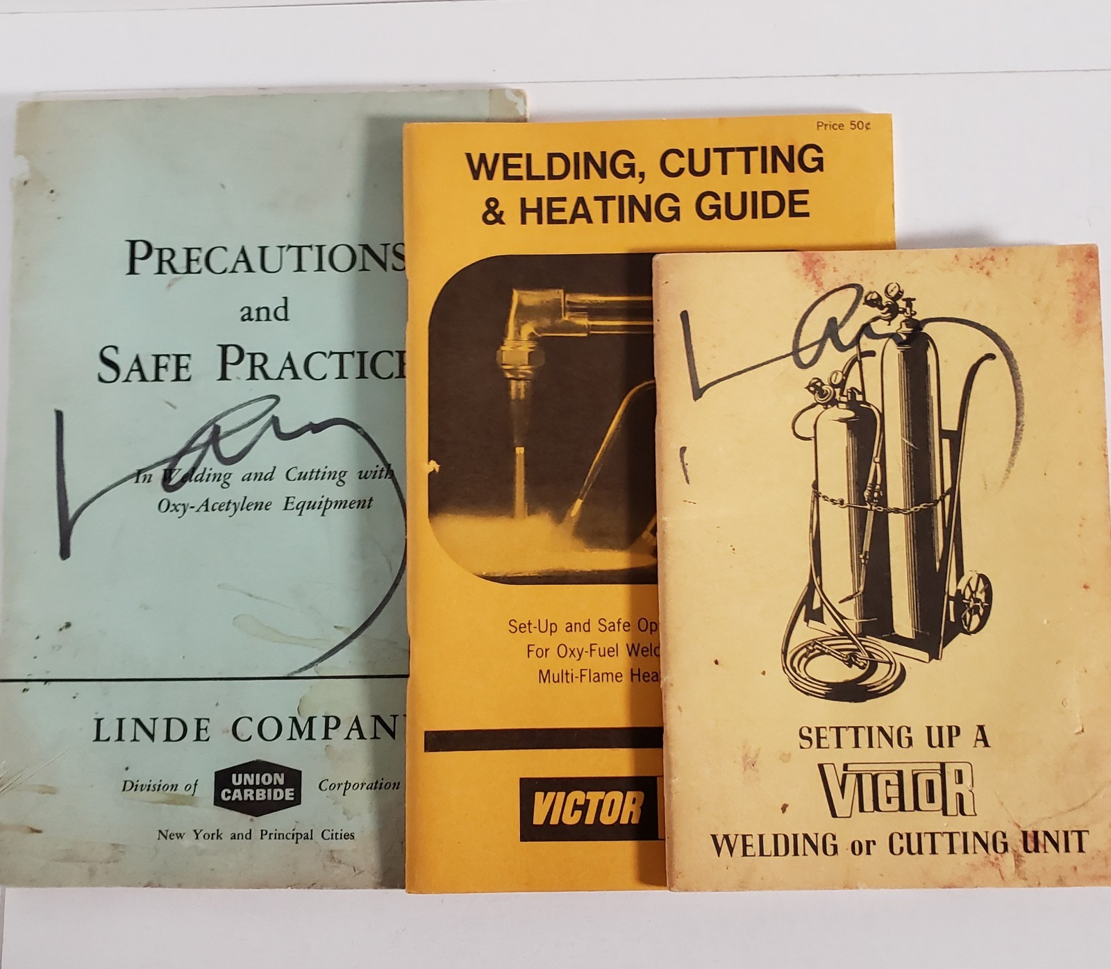 Vintage (1 lot of 3 manuals) Welding & Cutting instruction manuals, 1960’s